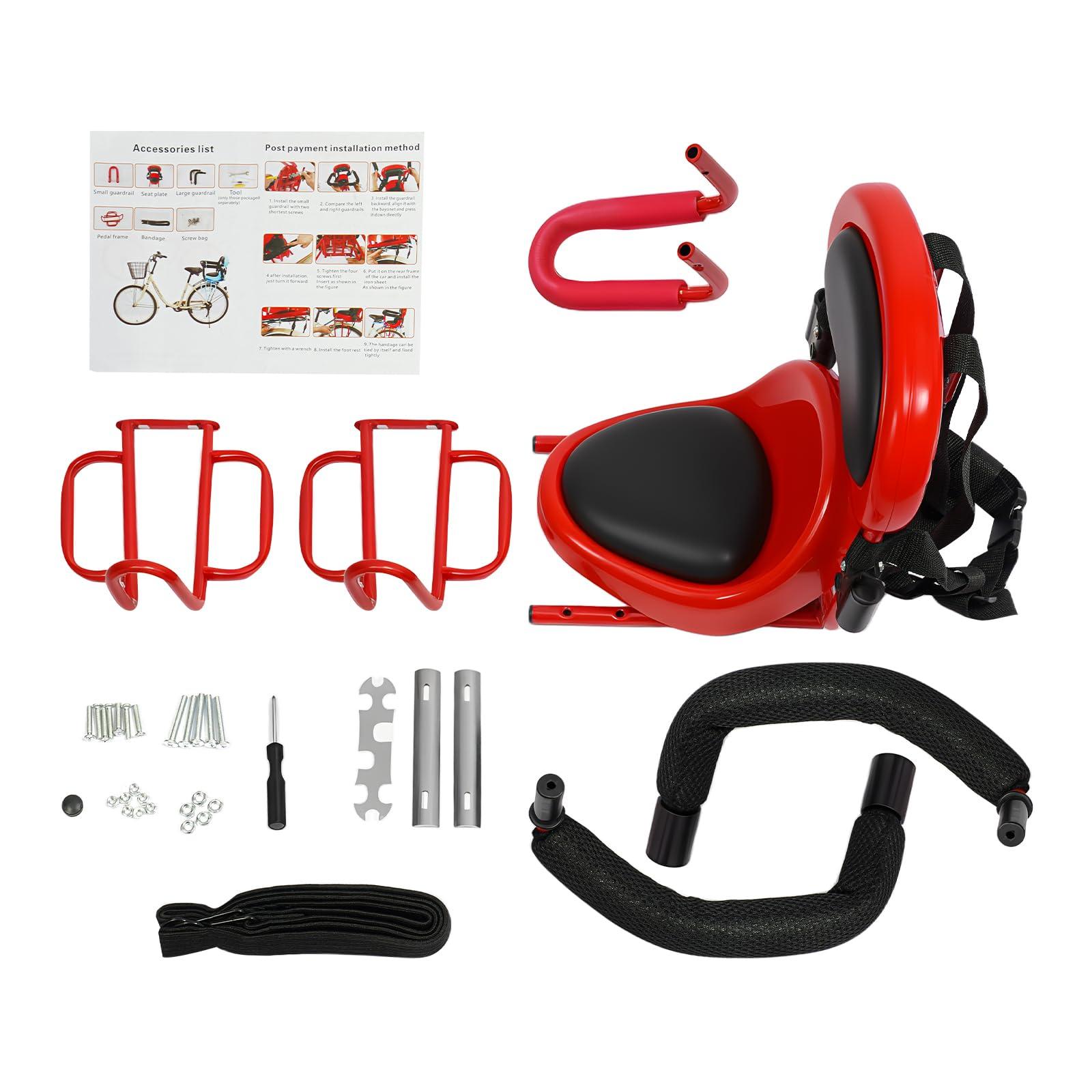 DDBESSIC DDBESSIC Kids Bike Seat, Comfortable Rear Child Bike Seat, Back Mount Child Seat for Adult Bike, Removable Toddlers Bicycle Seat with Wider Footrest and Guardrail