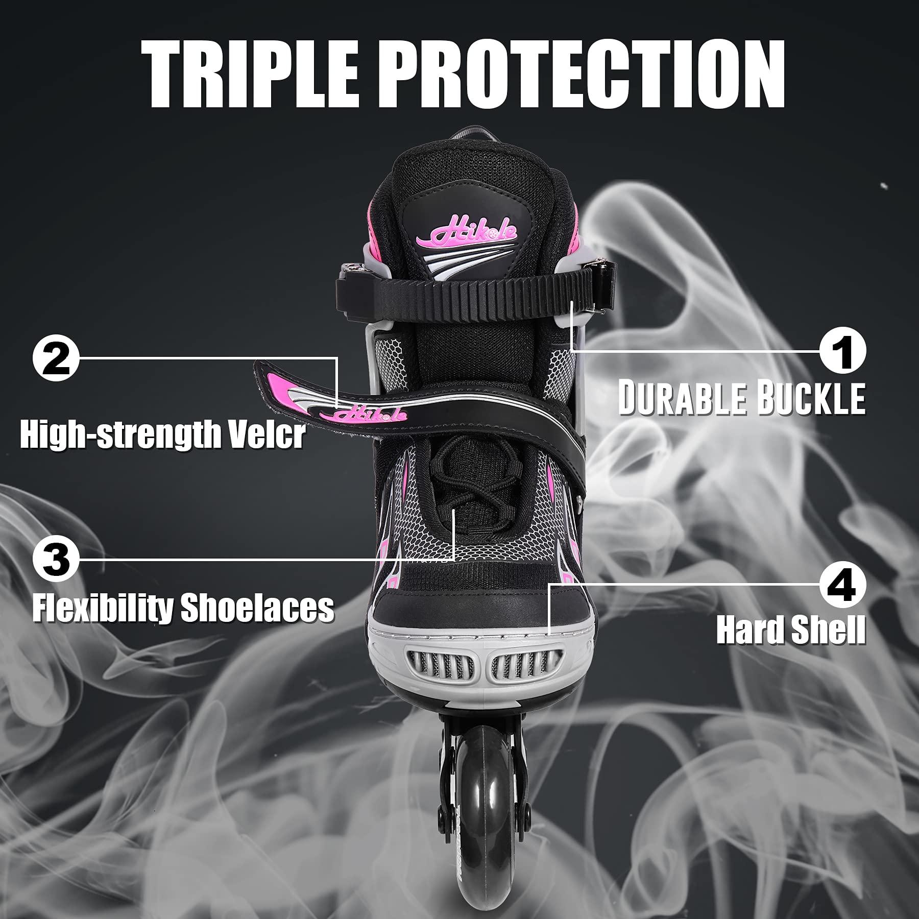 Hikole Hikole Adjustable Inline Skates for Kids and Adults,Outdoor Roller Blades Skates for Girls and Boys, Breathable Adult Female Roller Fitness Blades
