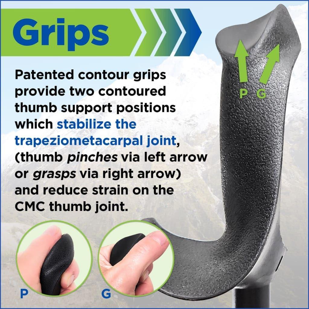 York Nordic York Nordic Motivator Walking Poles for Balance and Rehab - Patented Stability Grips - Lightweight, Adjustable, and Collapsible - 2 Pieces Adjustable w/flip Locks - Heights 4'6" up to 6'2" - 230 lbs