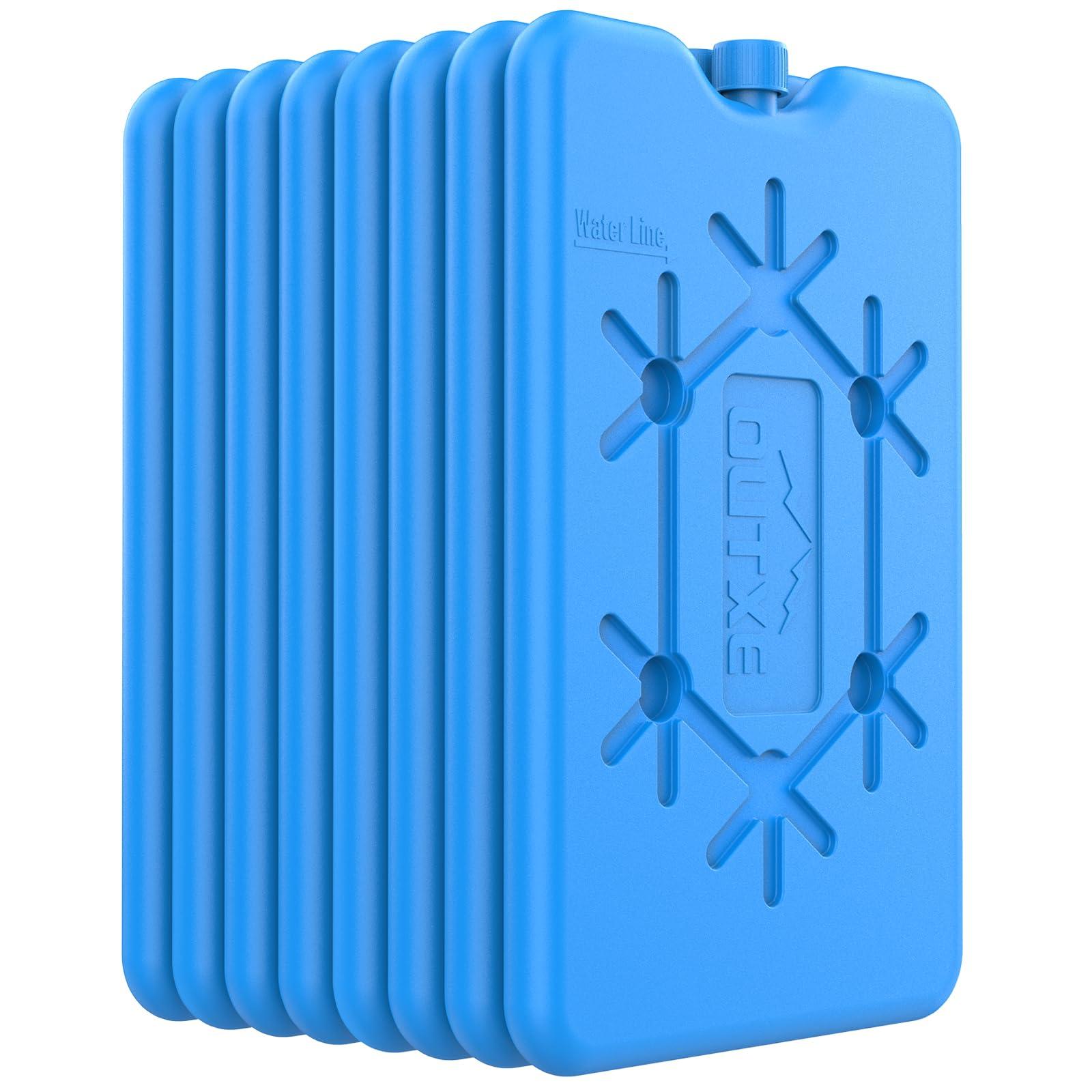 OUTXE OUTXE Ice Packs for Lunch Box 8 Pack- Reusable Ultra-Thin Freezer Packs - Long-Lasting Cool Packs for Coolers, Keep Food Fresh and Cold in Lunch Boxes and breastmilk Bags - 8 Pack (Blue)