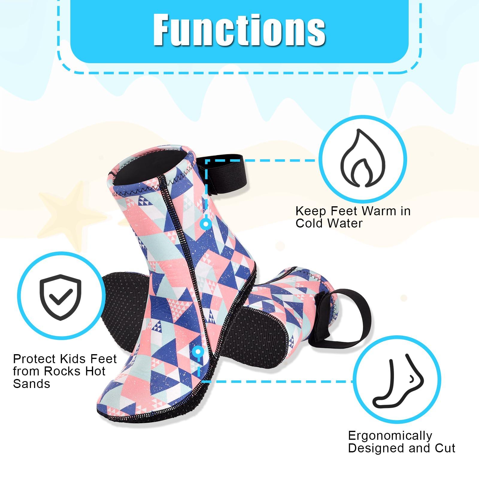 Intbost Intbost Kids Neoprene Socks 3mm Wetsuit Socks for Girls Keep Warm Anti Slip Water Toddlers Sand Beach Scuba Diving Snorkeling Swimming Children Youth