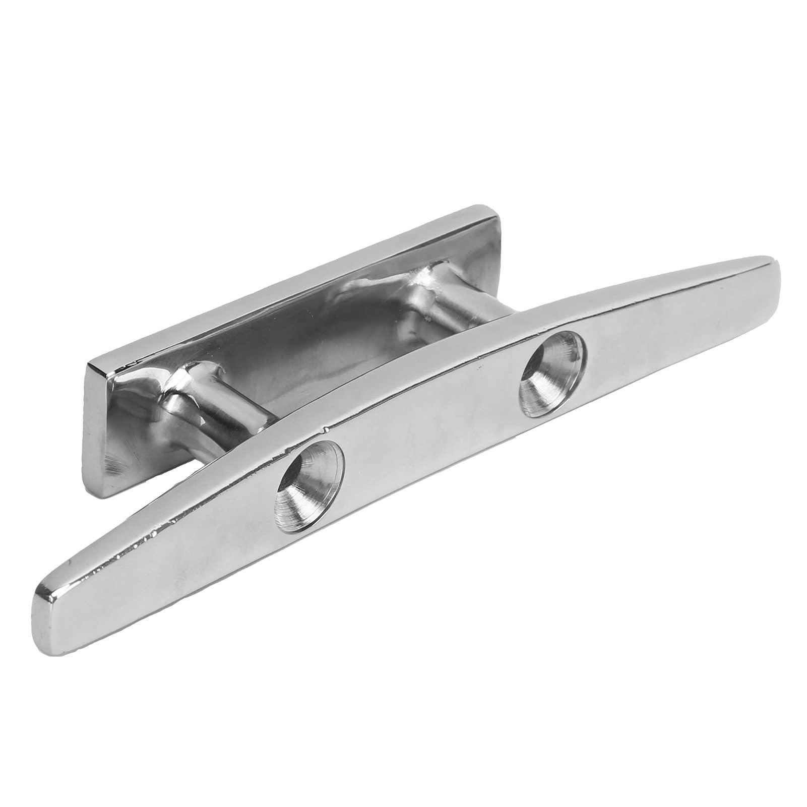 ChengyuWei ChengyuWei 6in Low Flat Dock Cleat 2 Hole Deck Rope Anchor Line Holder Tie Down, Made of 316 Stainless Steel, Highly to, Ideal for Marine Boats, Kayaks, and Docks,