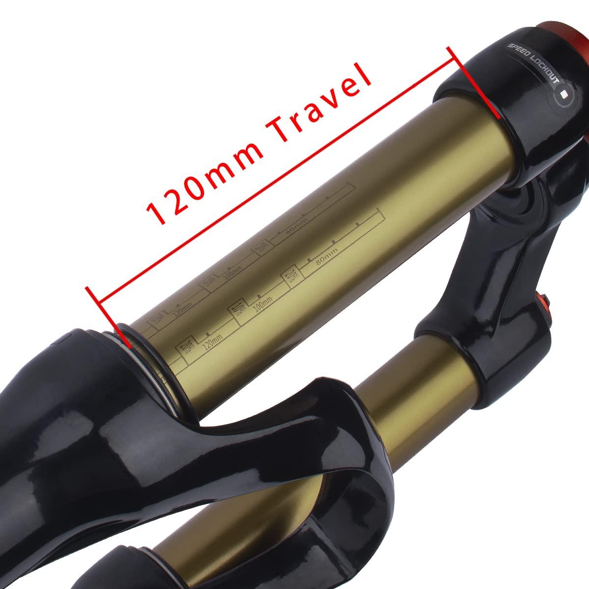 BOLANY BOLANY Bike Suspension Fork MTB Bicycle Magnesium Alloy Suspension Front Fork 26/27.5/29 inch, Straight Steerer and Tapered Steerer Air Fork (Manual Lockout - Remote Lockout)