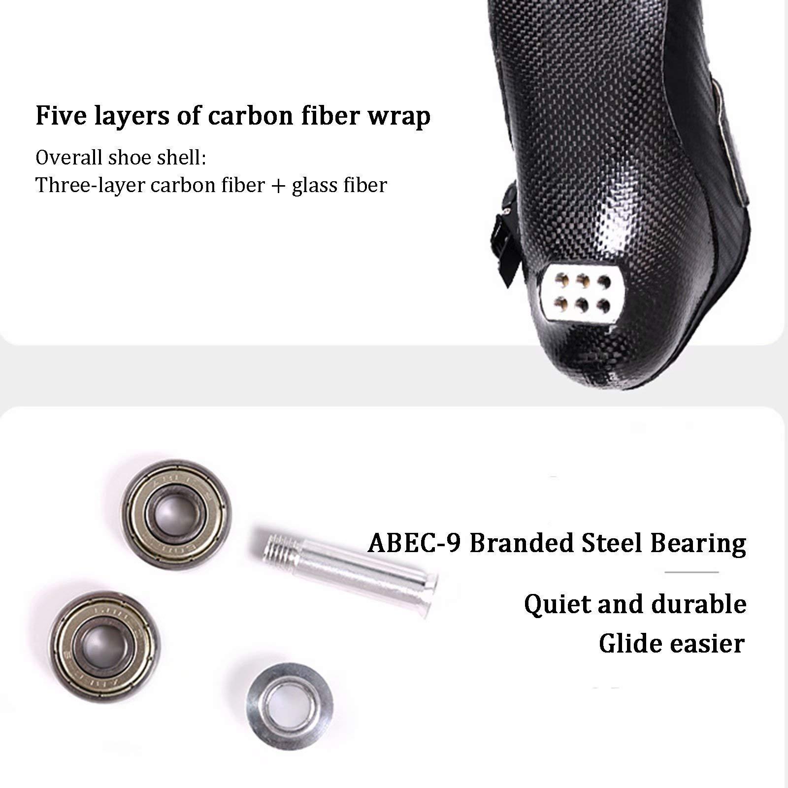 PSAKGHG Inline Skates Roller Skates for Adult - Professional Carbon Fiber Speed Skating Shoes Children can Use 4X90MM Wheels Men and Women Speed Skating Roller Shoes