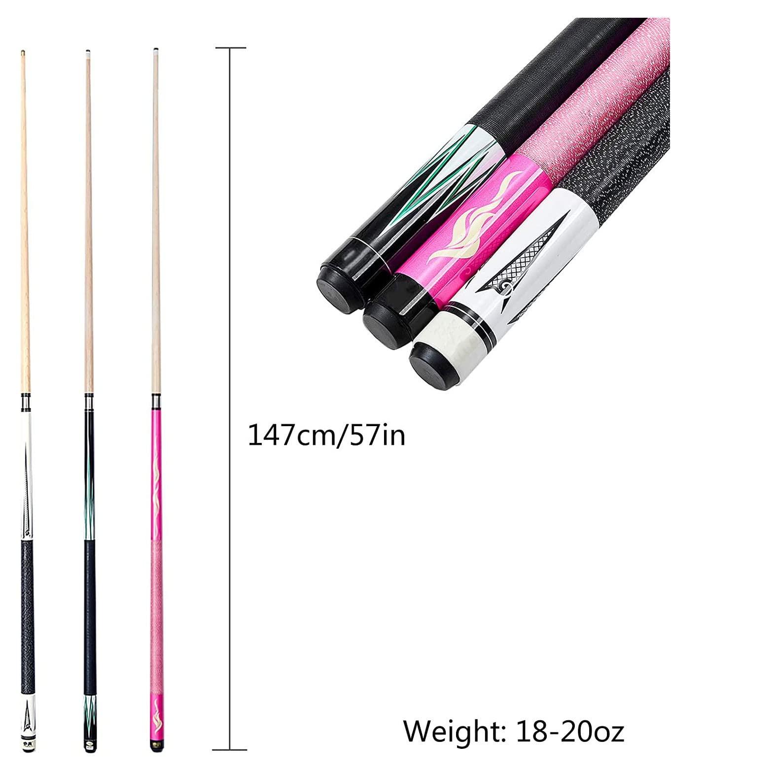 WEWYQSJXBXF Pool Cue Billiard Cue 2 Pack 57 2 Piece Pool Cues Sticks, Hardwood Pool Cue Sticks,Black,White,Pink,for Women Men WEWYQSJXBXF-329(Color:White,Size:)