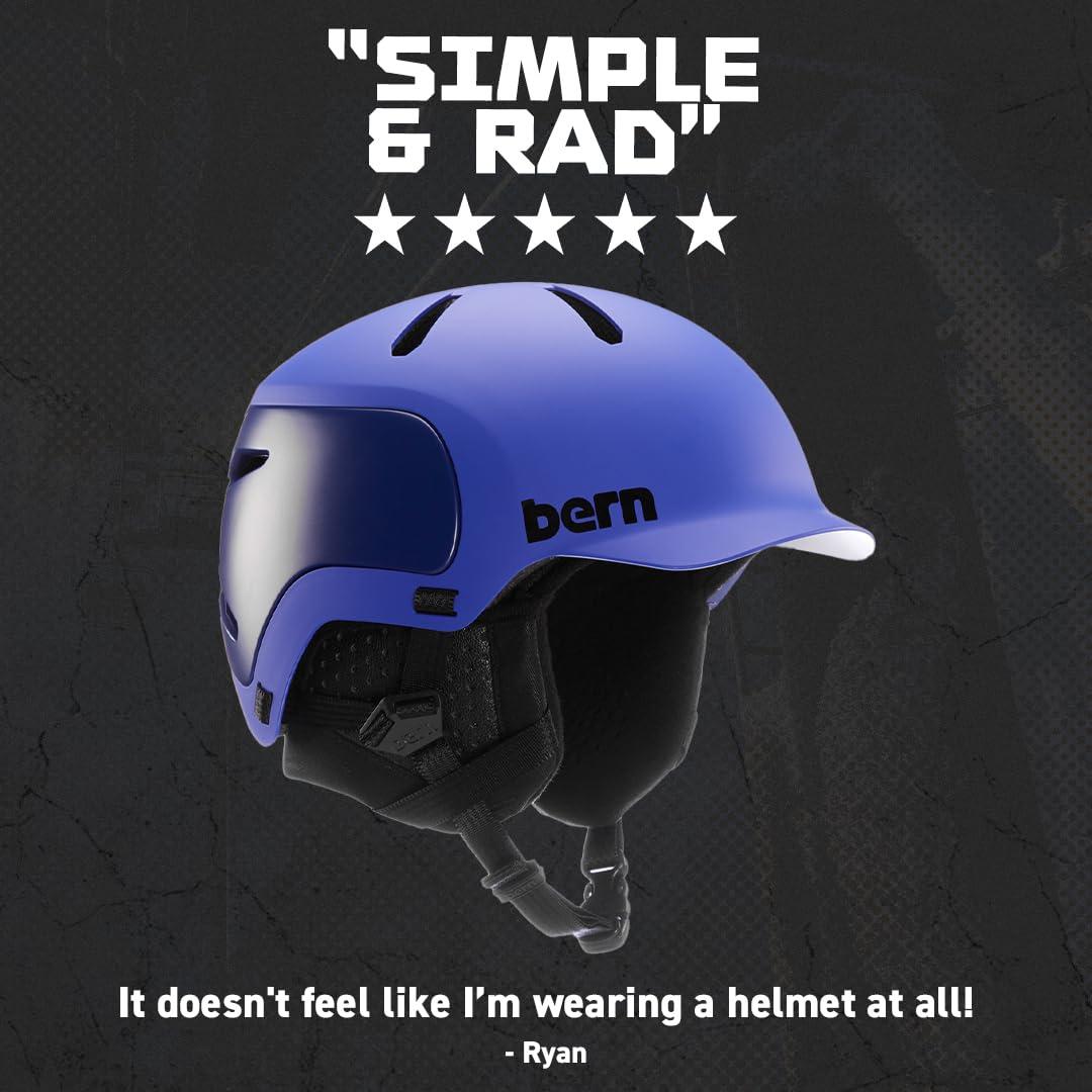 BERN Bern Watts 2.0 Adult Snowsports Ski and Snowboard Helmet for Men and Women, Brim Style, Multisport Certified, MIPS Rotational Impact Protection, Adjustable Fit, Knit Liner, Anti-Fog Ventilation