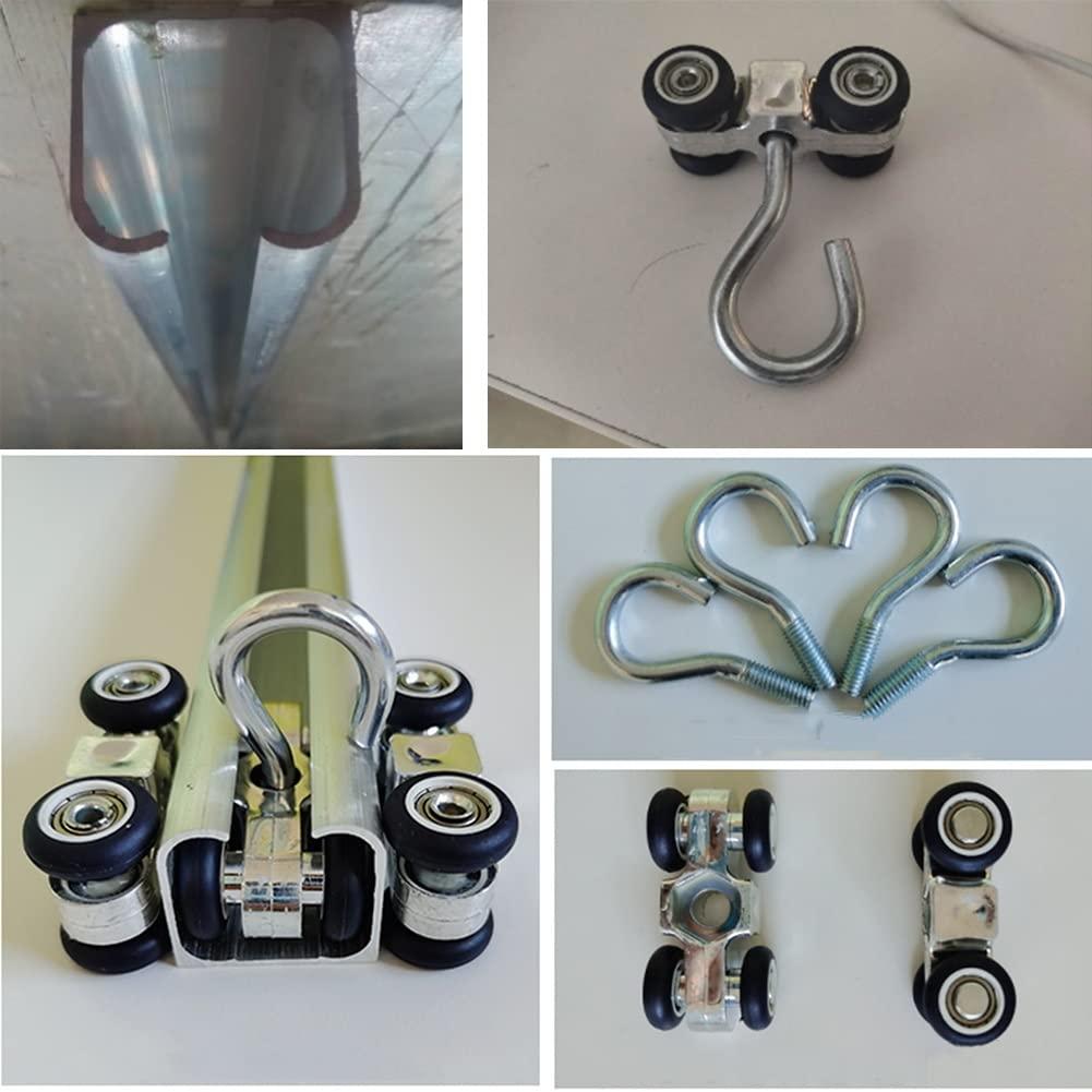 Rygcrud Rygcrud Garage Divider Curtains for Work Areas, Industrial Divider Curtains, Vinyl Panels Clear Tarp with Straight Track, Outdoor Patio Waterproof Partition(14.8x7.9FT)