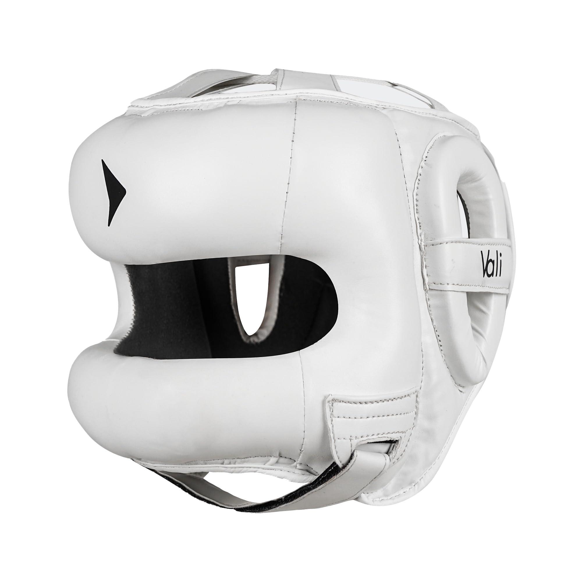 Vali Vali Nista Face Saver Headgear for Boxing & MMA Training (White, S/M)