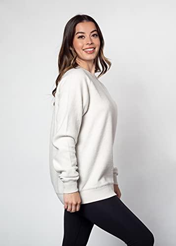 chicka-d Chicka-d Women's Standard Home Base Crew, White, Large