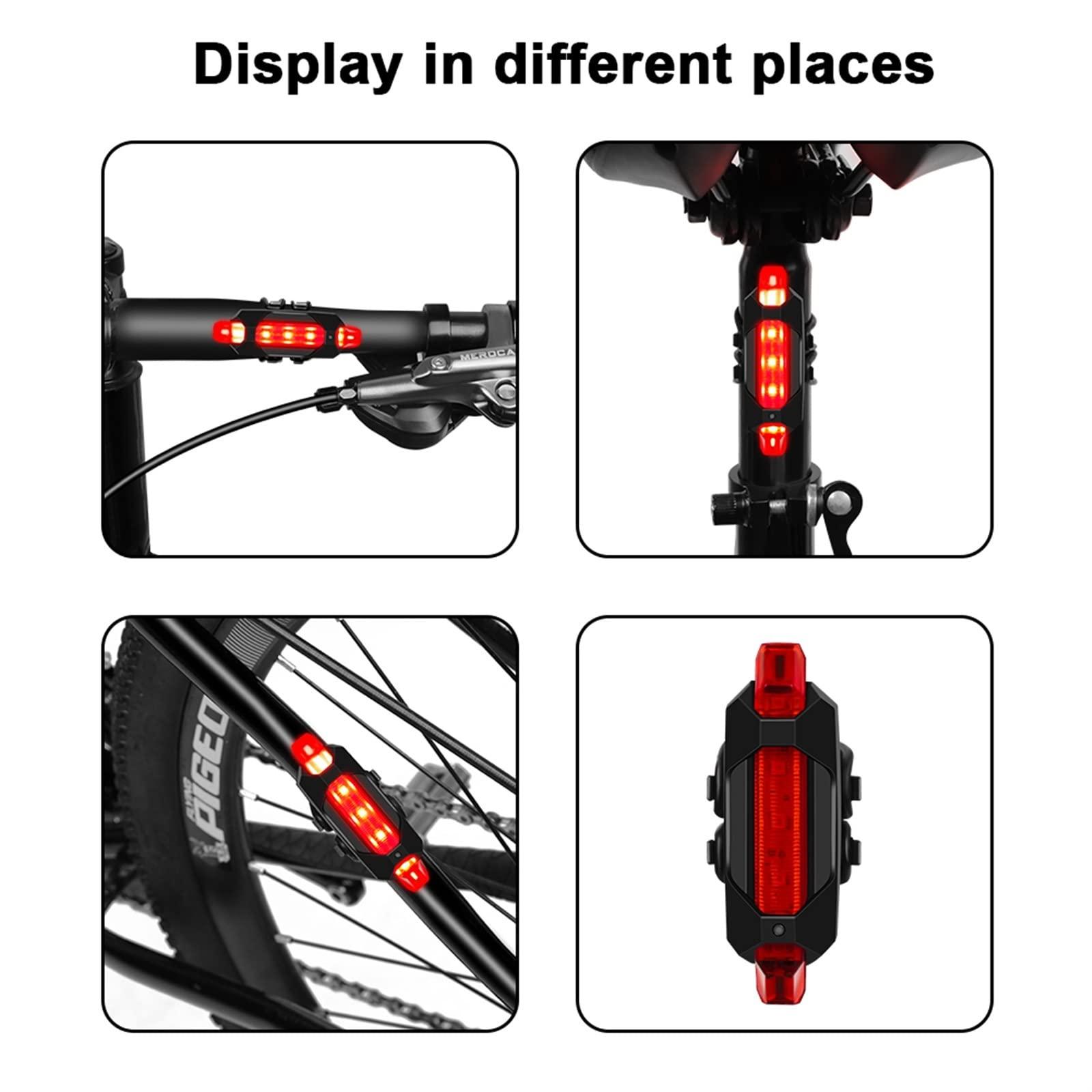 Qian Xun Shm Qian Xun Shm MTB Bicycle Lights LED Waterproof USB Rechargeable Mountain Bike Front Tail Light Night Safet Warning Cycling Lamps Flashlight(White Headlight)
