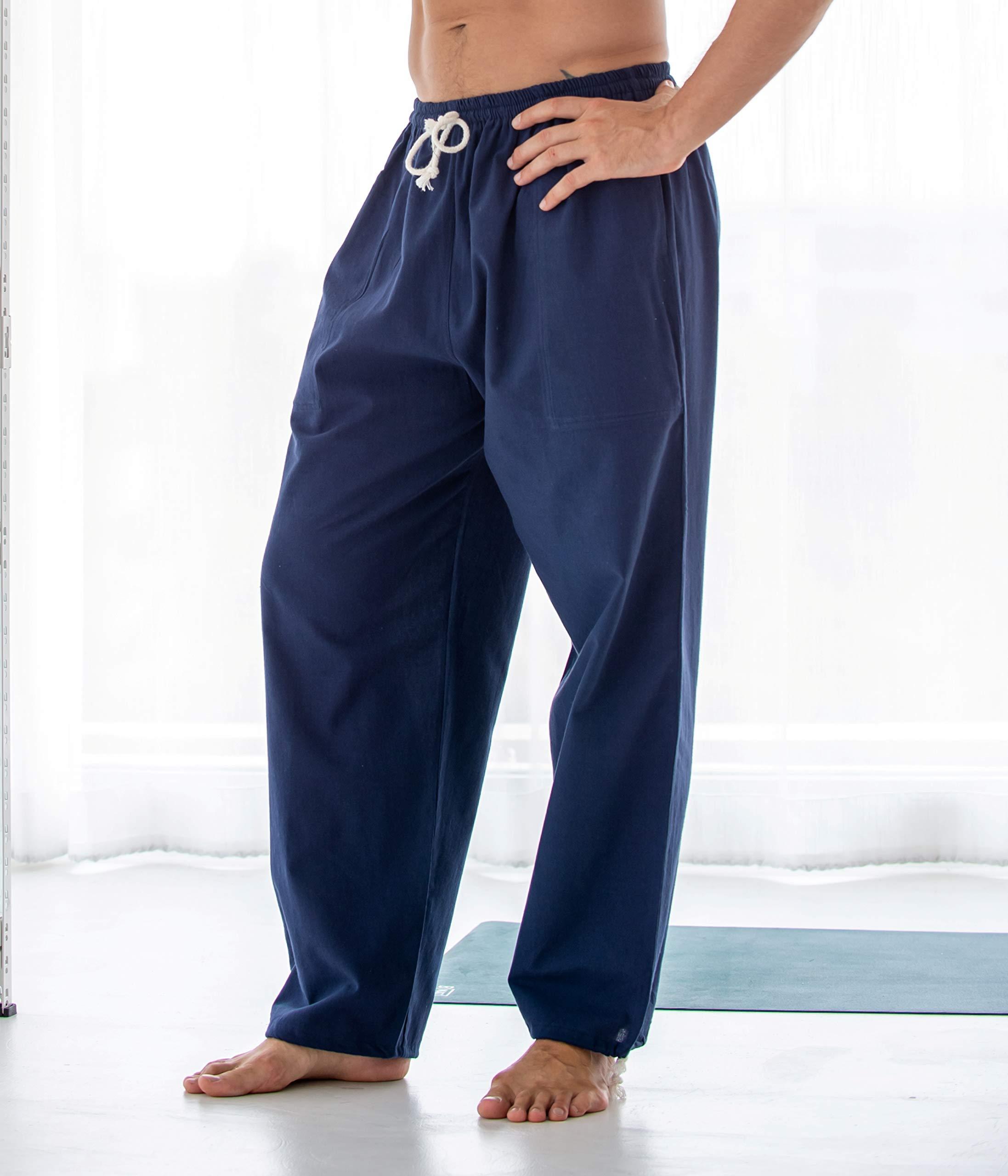 CandyHusky CandyHusky Baggy Sweatpants Men Cotton, Drawstring Lounge Pants, Relaxed Fit, Ideal for Comfort Blue 4XL