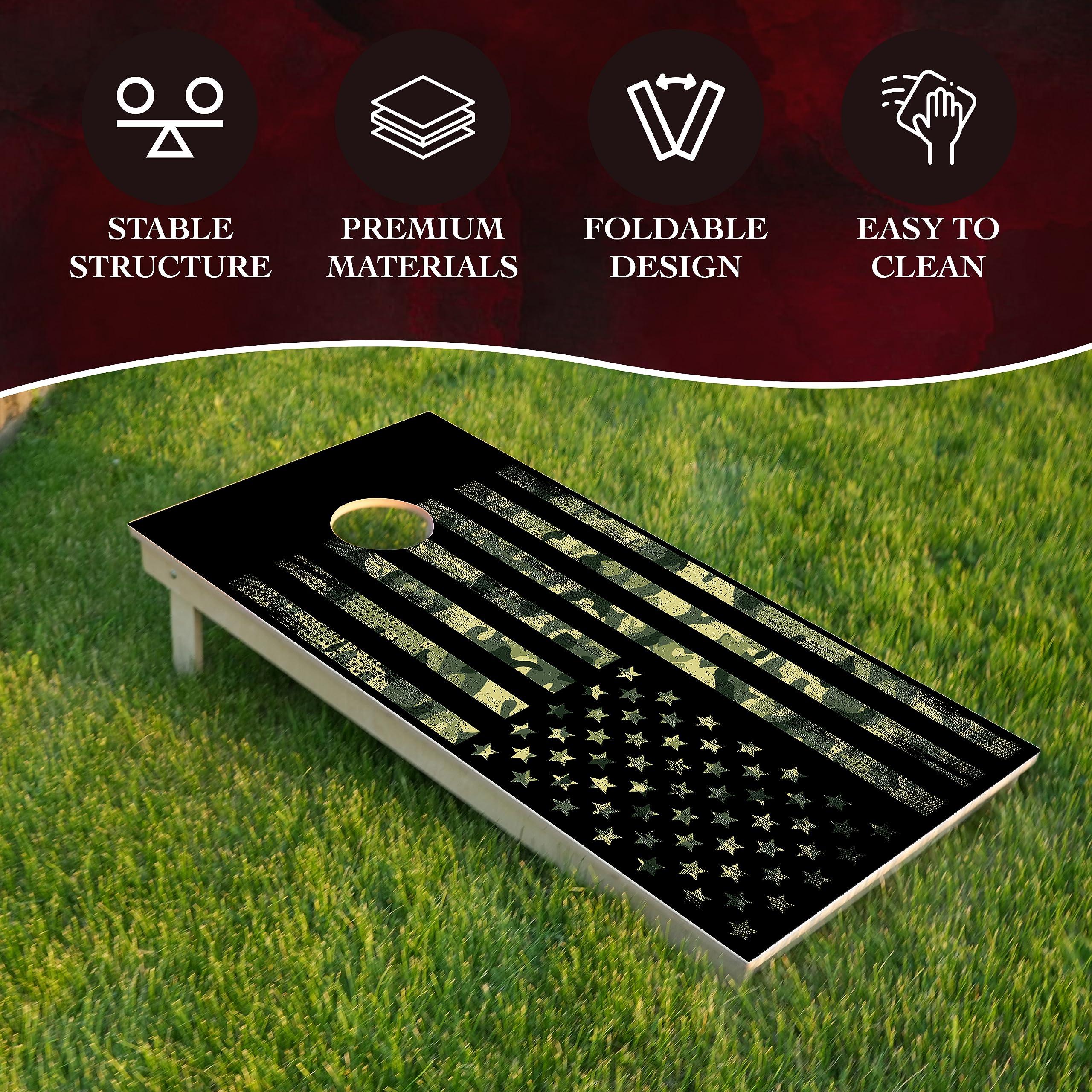 BackYardGamesUSA BackYardGamesUSA Professional Cornhole Set with Bags - Regulation Size Corn Hole Boards Game for Adults - Includes Score Tower and Carry Bag