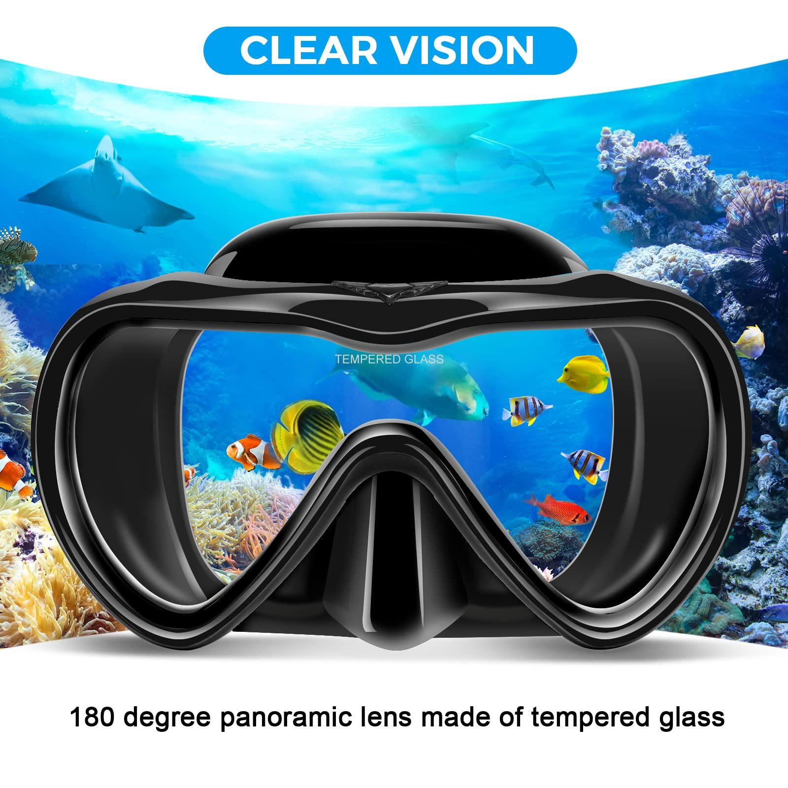 Supertrip Supertrip Adult Swim Goggles Swimming Goggles, 2 Pack Snorkel Mask Diving Mask with Nose Cover, Tempered Glass Scuba Swim Mask Snorkeling Mask for Adult Men Women Youth