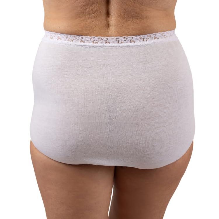 Dixie Belle Dixie Belle Lace Trim Cotton Full Brief Panty 3 Pack (US, Numeric, 11, Regular, Regular, White)