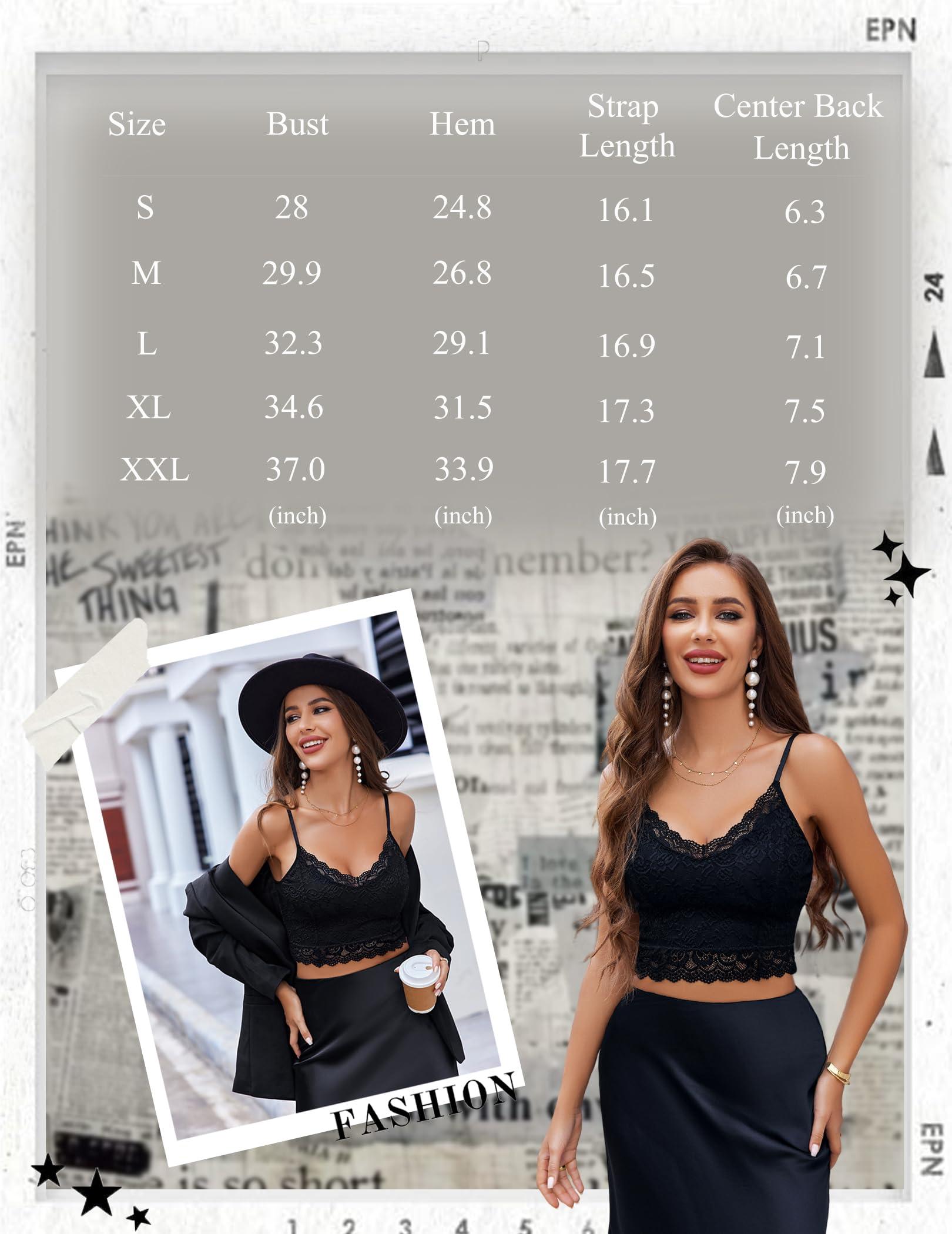 Avidlove Avidlove Black Lace Bralette Lace Wireless Bra top Basic Cami Tube Tops(Black,M)