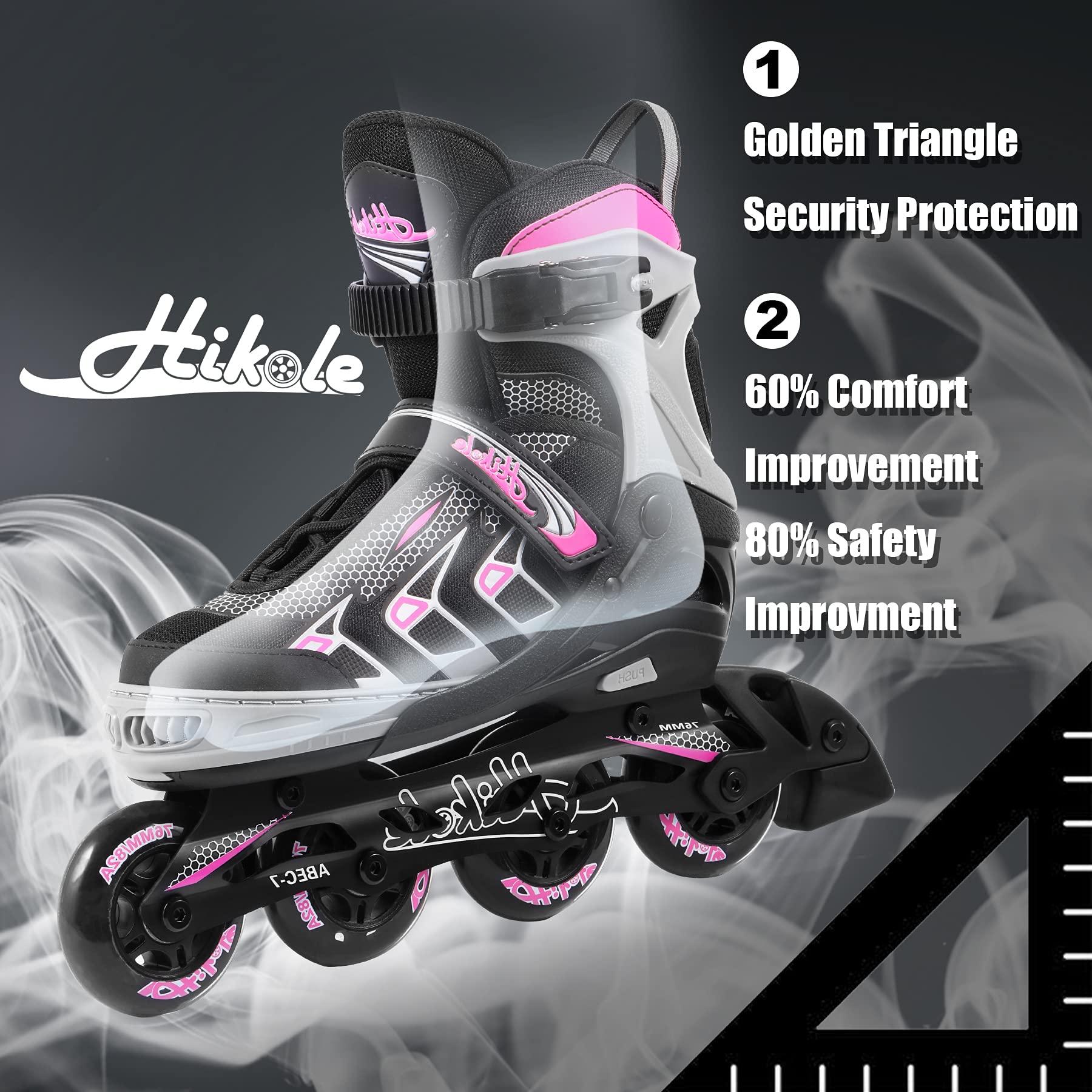 Hikole Hikole Adjustable Inline Skates for Kids and Adults,Outdoor Roller Blades Skates for Girls and Boys, Breathable Adult Female Roller Fitness Blades
