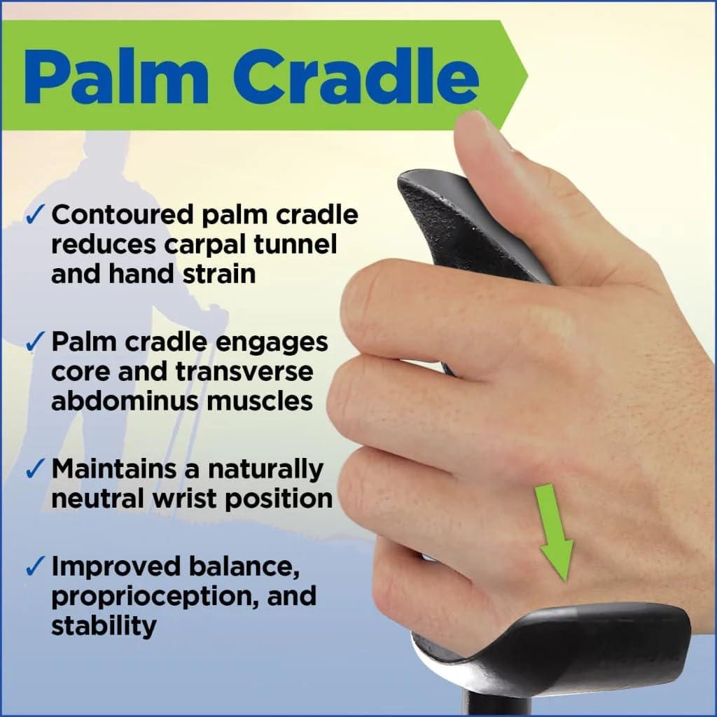 York Nordic York Nordic Motivator Walking Poles for Balance and Rehab - Patented Stability Grips - Lightweight, Adjustable, and Collapsible - 2 Pieces Adjustable w/flip Locks - Heights 4'6" up to 6'2" - 230 lbs