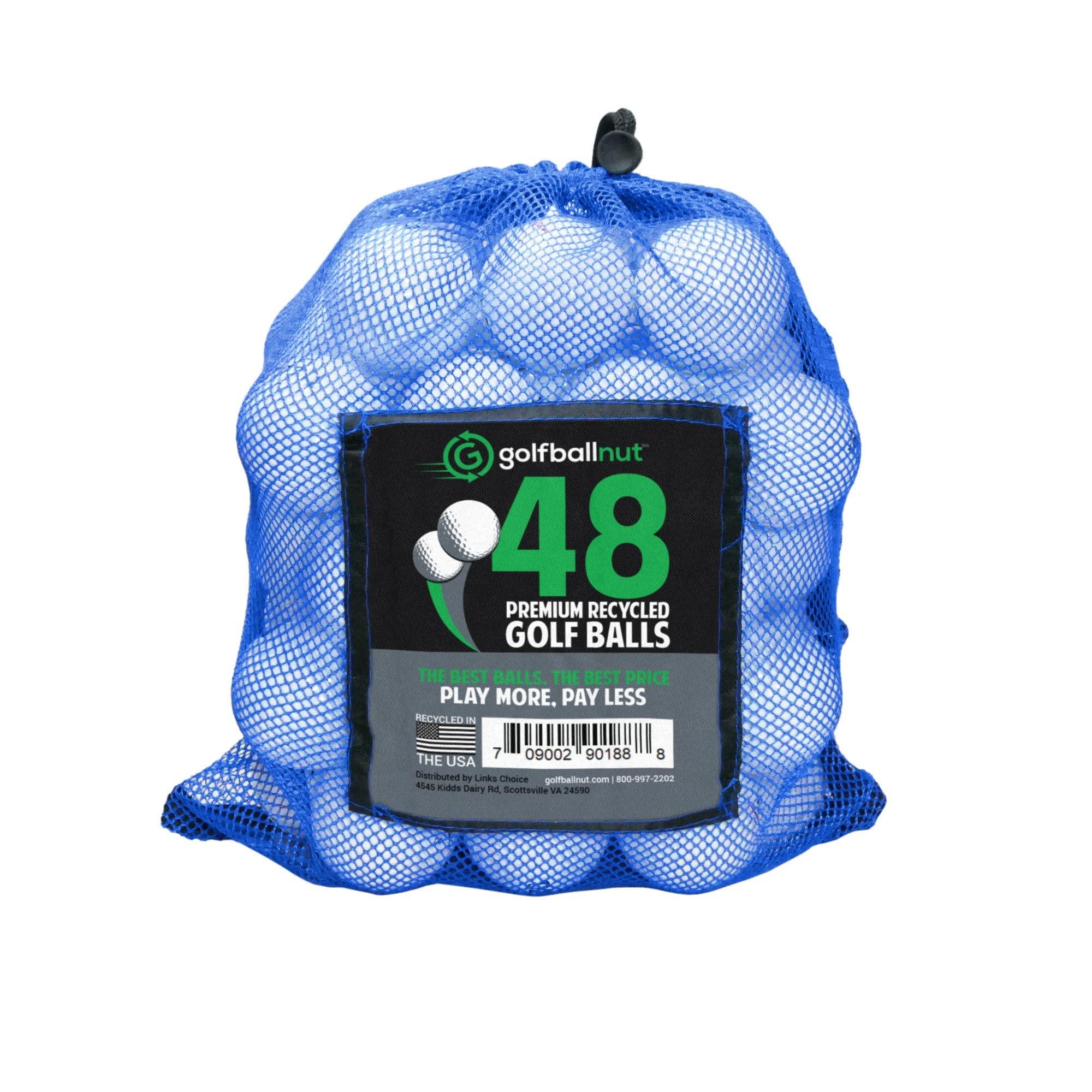 GolfBall Nut GolfBall Nut Used and Recycled Golf Balls for Bridgestone - Includes a Mesh Bag with 5A Quality Golf Balls, 24 Count, White