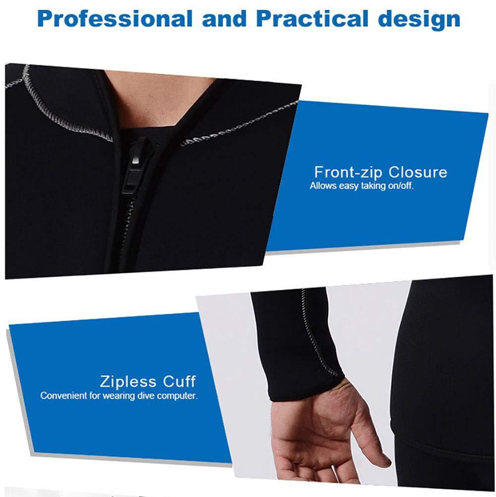 WYYHAA 3Mm Neoprene Jacket Wetsuit Fleece Lining Keep Warm Diving Suit for Surfing Windsurfing Swimwear Boating Scuba,S