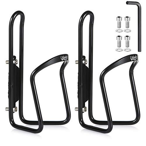 USHAKE USHAKE Water Bottle Cages, Basic MTB Bike Bicycle Alloy Aluminum Lightweight Water Bottle Holder Cages Brackets(2 Pack- Drilled Holes Required)