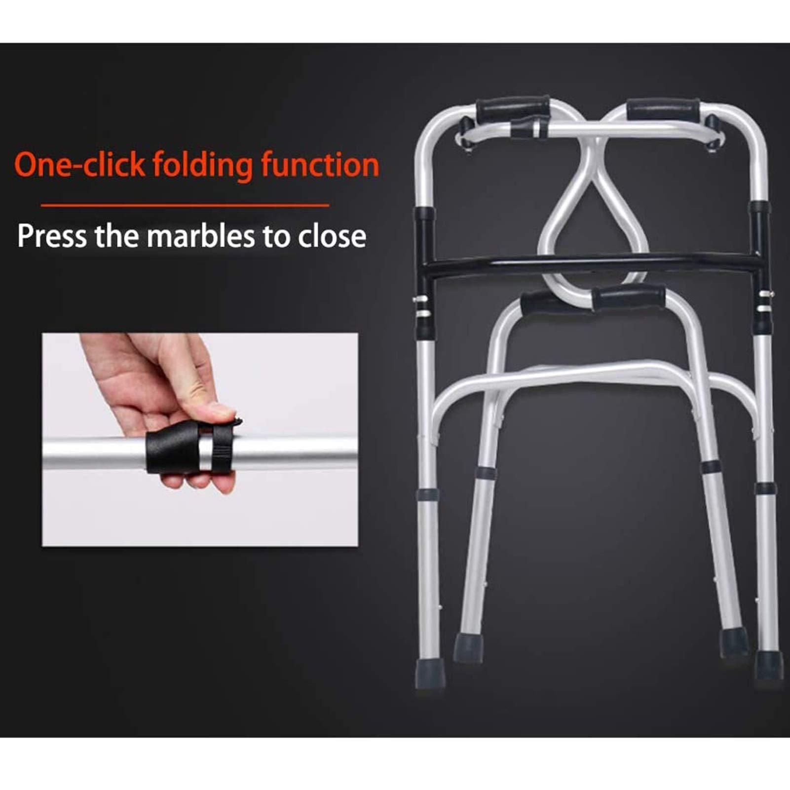 ALGFree-Shade Auxiliary Walking Frames for Disabled, Aluminium Elderly Walking Aids with Seat, Folding Walking Frame Walking Assist Walking Frames ALGFree (Color : A)