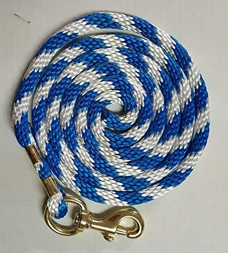 Great White Derby Rope Blue & White 5/8 x 200 Solid Braid Multifilament Utility Propylene All Purpose MFP, Soft Touch Equestrian, Cord for Crafts, Sport, Landscaping, Horse Tack, Pets leash & Dcor, Made in USA