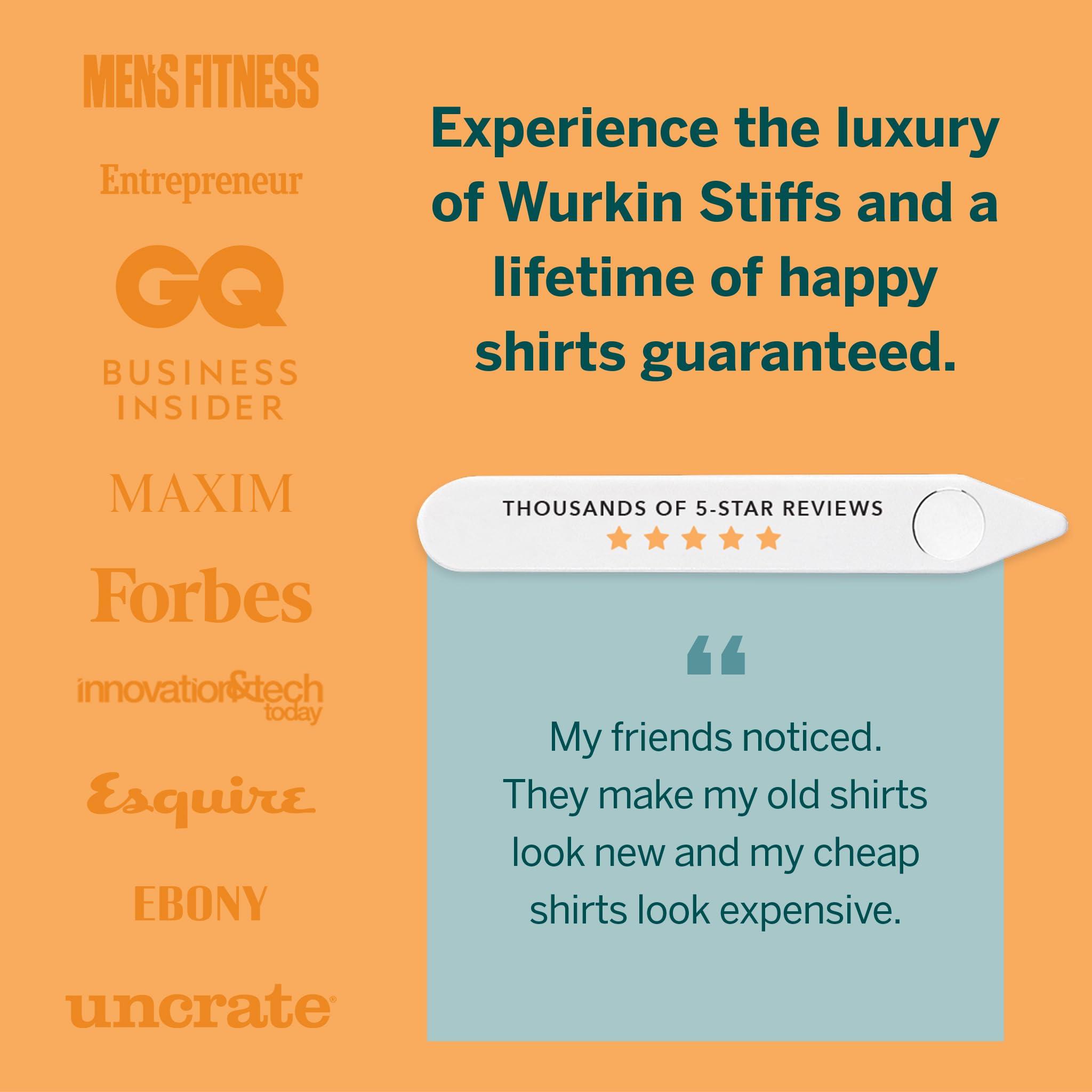 Wrkin Stiffs Wrkin Stiffs Stiff-N-Stay Magnetic Collar Stays for Men - 2.5" Plastic Power Stays, 3 Pair Set with Case - Adjustable & Durable Shirt Collar Straighteners - As Seen on Shark Tank