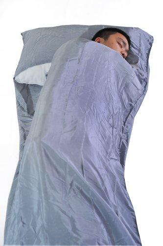Marycrafts Marycrafts 100% Pure Mulberry Silk Single Sleeping Bag Liner Travel Sheet 83"x33" Silver