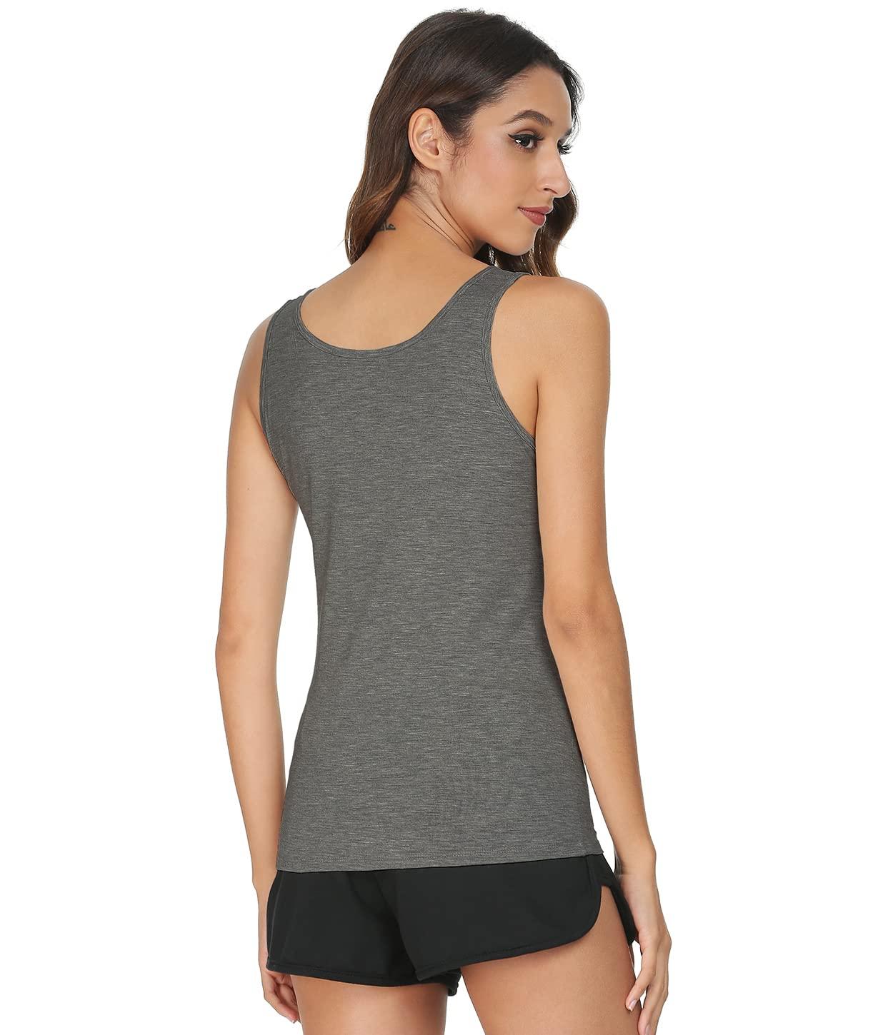 Vislivin Vislivin Womens Supersoft Camisole Stretch Casual Tank Tops Black/Black/Dark Grey/Coffee M