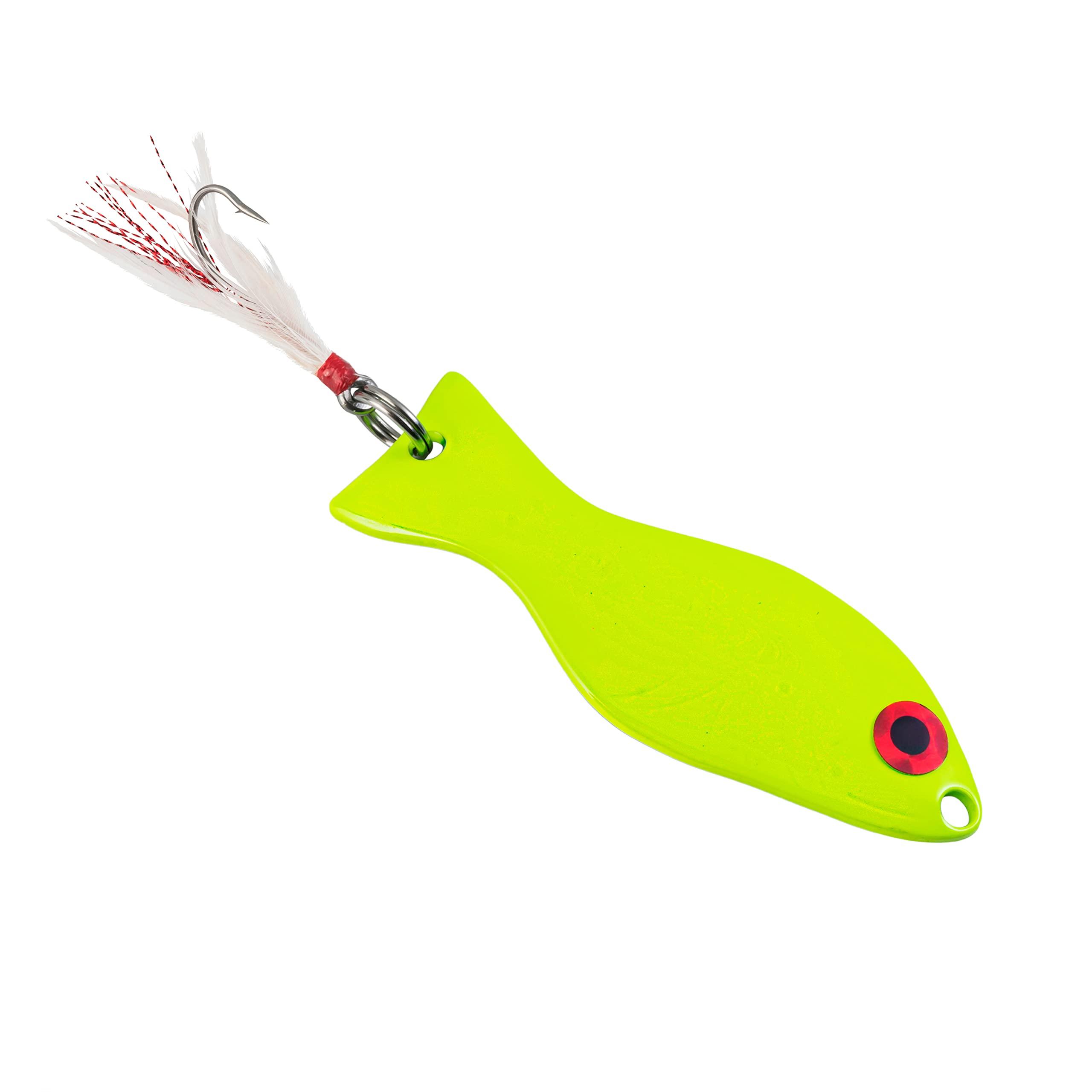 Al's Goldfish Lure Co. Original AL's Goldfish Northern Edition - 1/2 oz. with 3/0 Single Hook and Hackle Feather (Chartreuse)