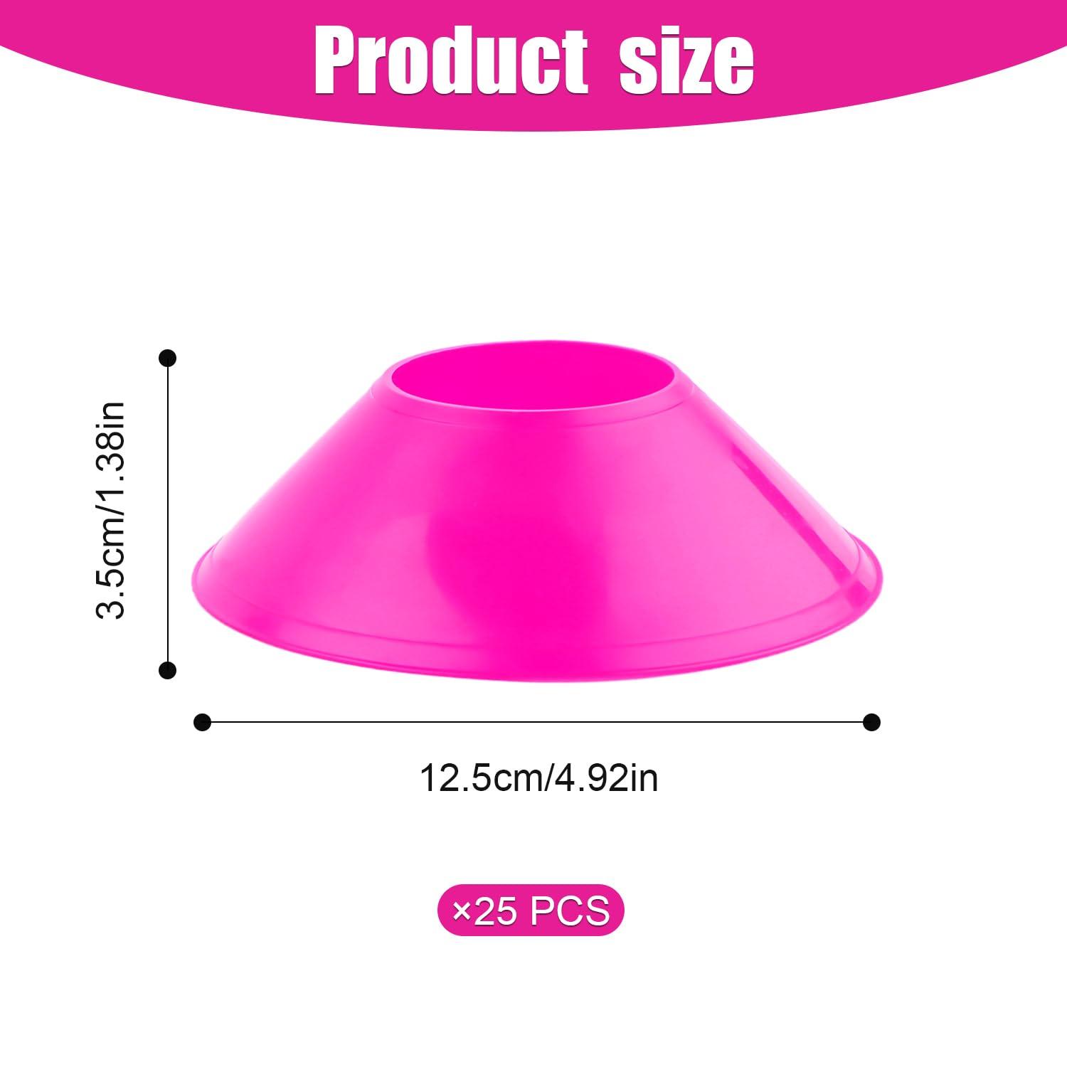 XIHIRCD XIHIRCD 25pcs Soccer Cones for Training with Mesh Bag, Flexible Agility Cones Mini Sports Training Cones Field Markers for Sports Basketball Football Drills Practice Equipment Skating Kids (Rose Red)