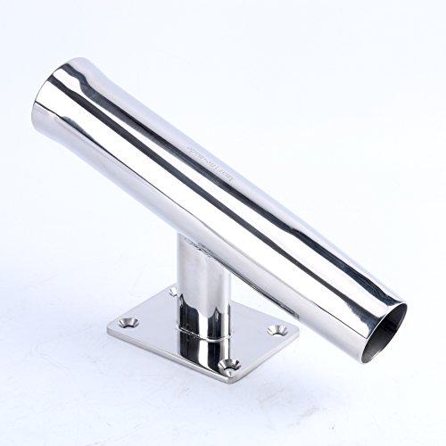 Amarine Made Amarine Made Stainless Steel Tournament Style Single Rod Holder, Transom Mounted, Wall Mounted - 20 Degree
