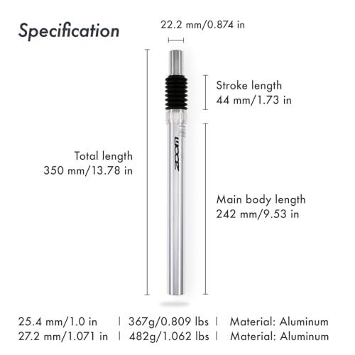 DJC Components DJC Suspension Seatpost Straight Pillar Headless Bike Seat Post Shock Absorber for City Bike MTB 25.4 27.2 28.6 30.4 30.9 31.6mm(28.6mm Black)