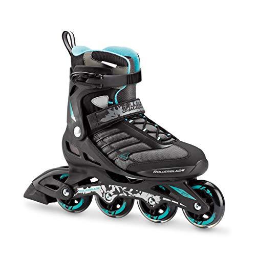Rollerblade Rollerblade Zetrablade Women\'s Adult Fitness Inline Skate, Black and Light Blue, Performance Inline Skates