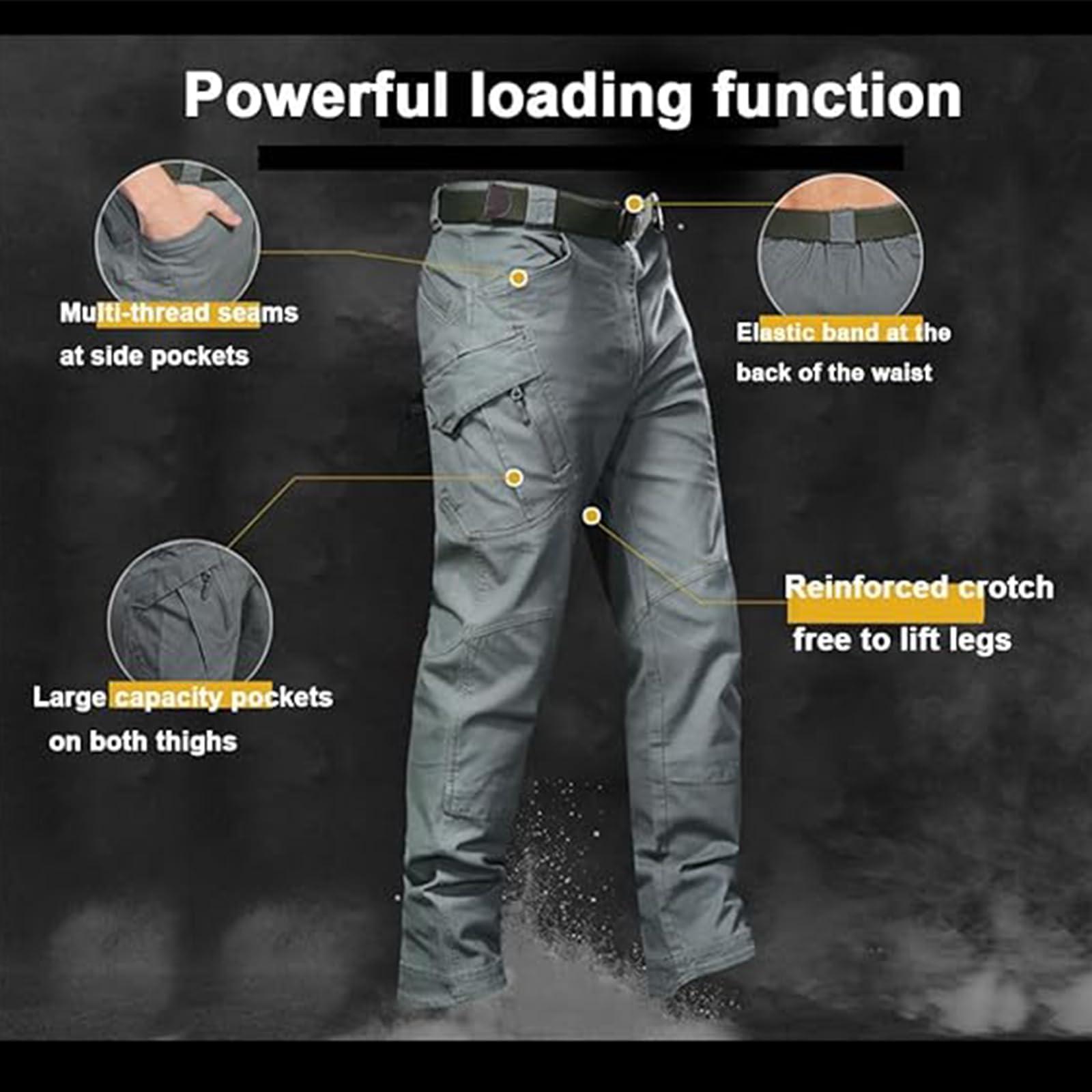 Texwix Flexcamo Flexcamo - Tactical Waterproof Pants, Flex Camo Cargo Pants for Men, Mens Tactical Hiking Pants (Black 2,XX-Large)