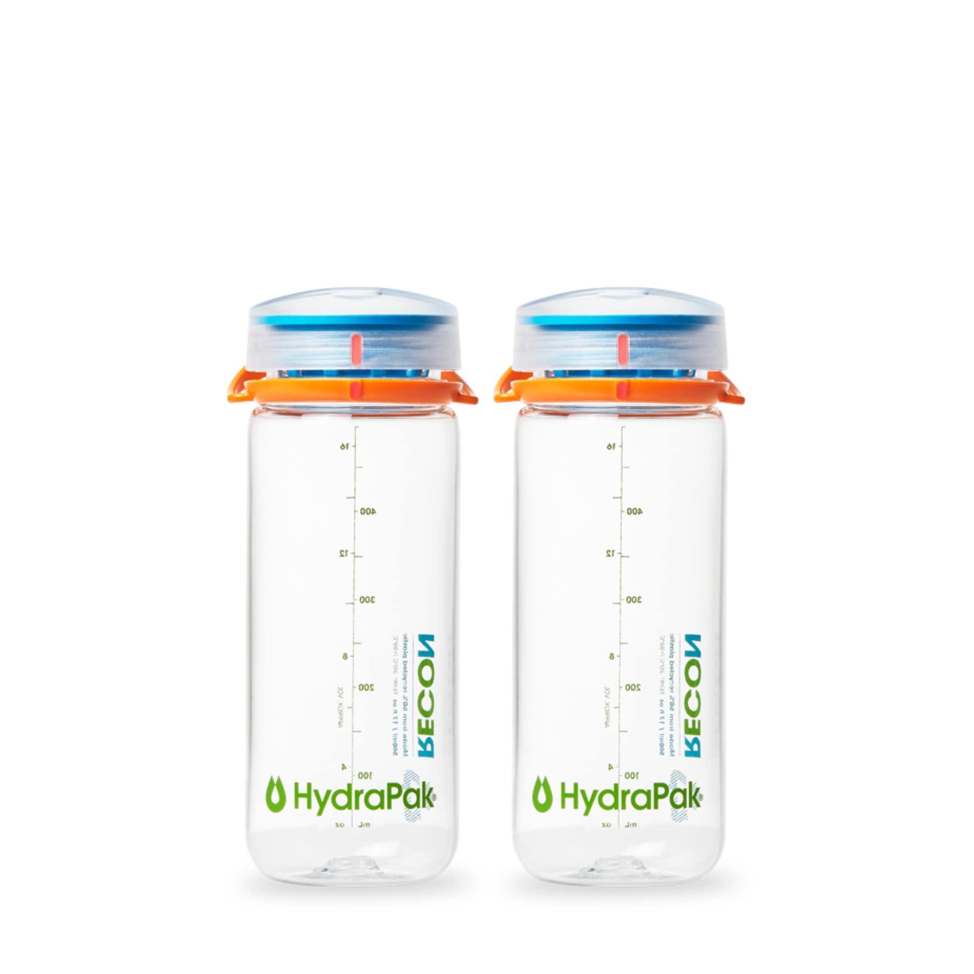 HydraPak HydraPak Recon Twist & Sip - Wide Mouth Recycled Plastic Water Bottle (24oz or 32oz) - Eco Friendly, BPA Free, Easy Carry, 500ml/17oz (2-Pack), Confetti