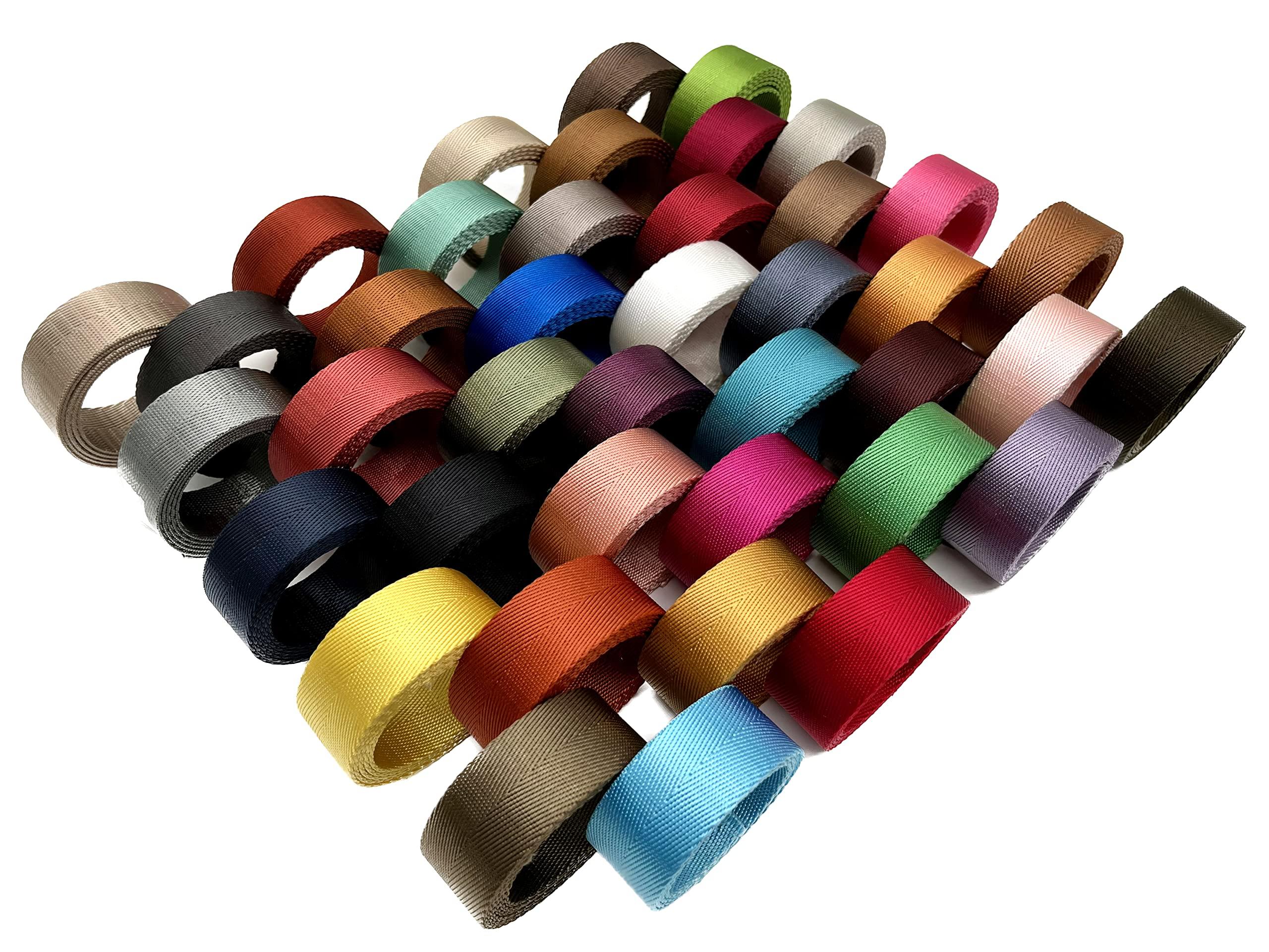 3dancraftit 3dancraftit Nylon Webbing Ribbon Sold by The Yard Heavy Weight Strap Replacement Colored 6 Size to Choose ZD3-1Y