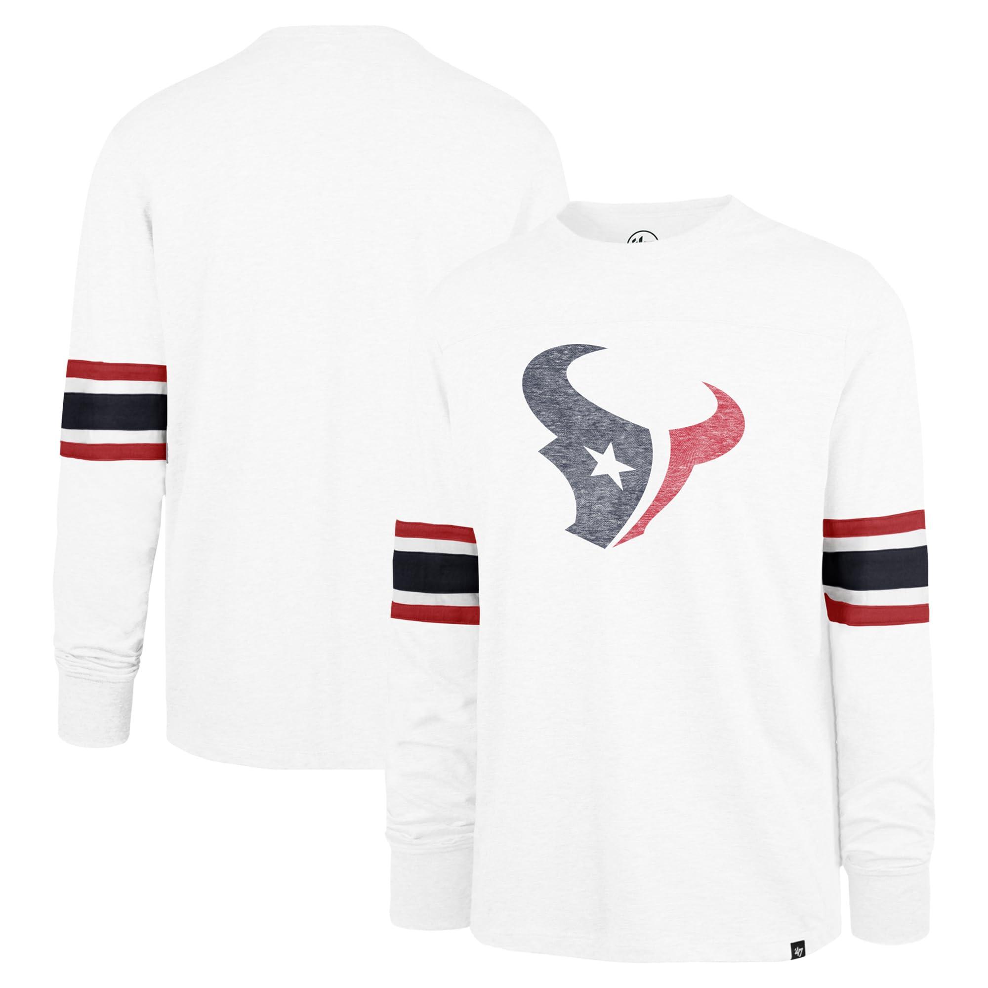 47 47 Men's White Houston Texans Gridiron Premier Brex Long Sleeve T-Shirt