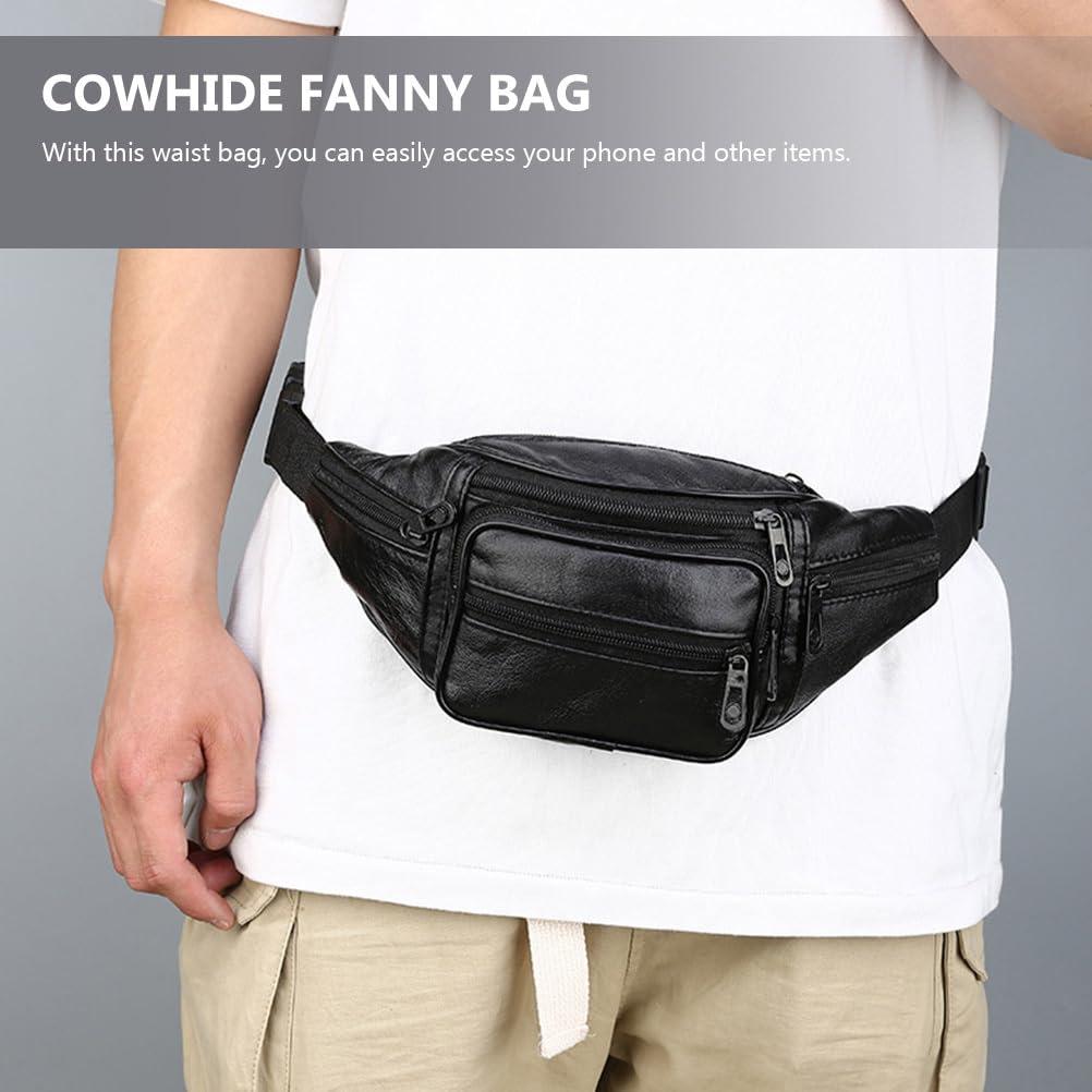 BESPORTBLE BESPORTBLE 5pcs Men\'s Belt Bag Fanny Waist Bag Leather Bum Bag Vintage Purse Jogging Belt Outdoor Waist Pouch Running Water Belt Hiking Fanny Hip Bag Satchel Travel Cell Phone