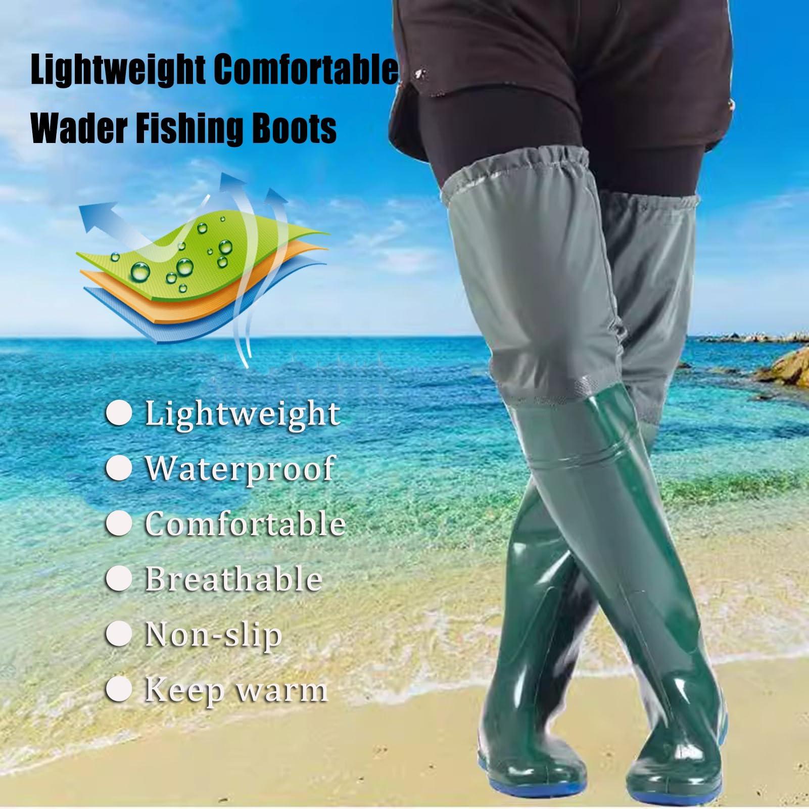 JCWGLY JCWGLY Waterproof Hip Waders, Lightweight Hip Boots for Adult Men Women, Outdoor Fishing and Hunting Wading Boots(5.5)