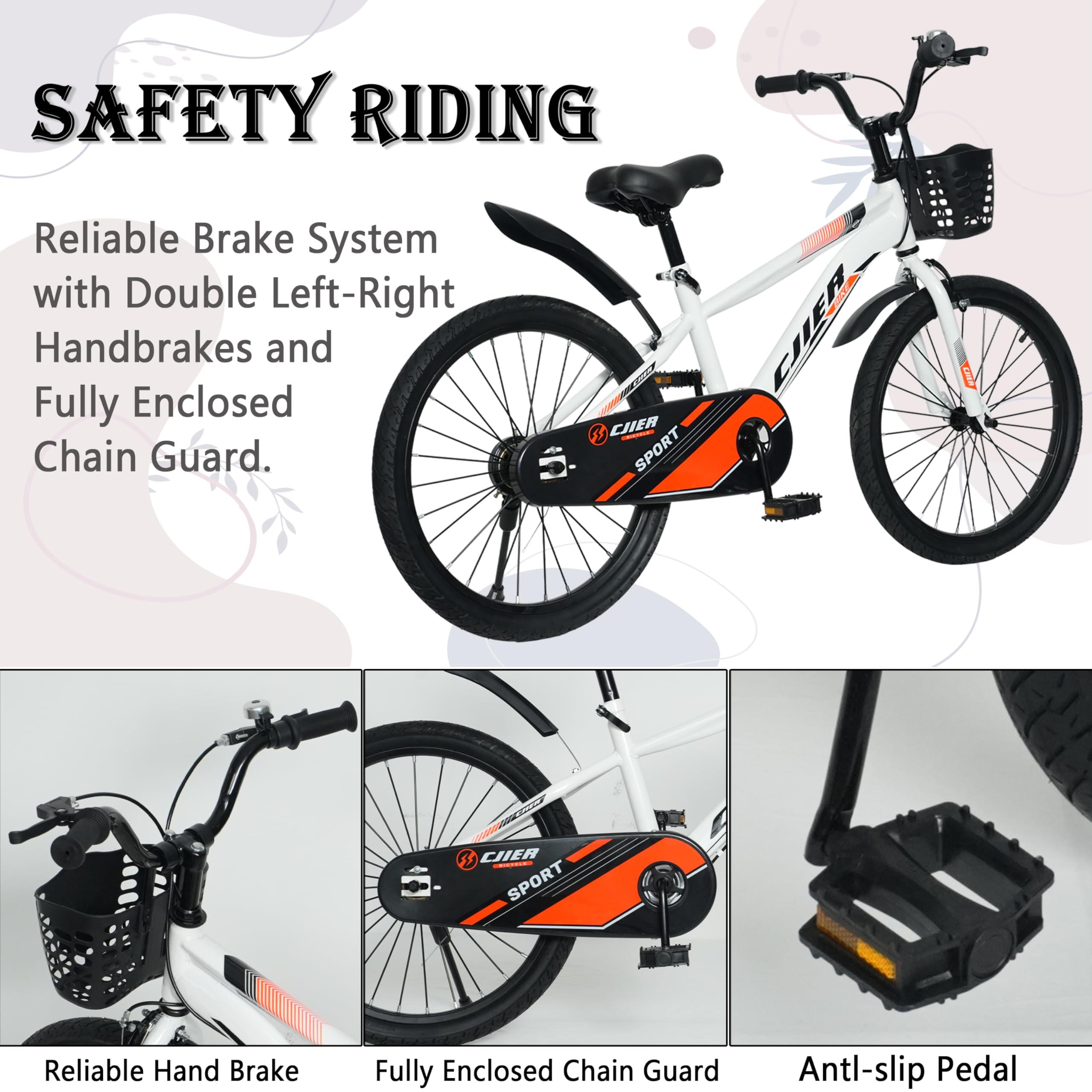 DEYGIA DEYGIA Kids Bike, 20 Inch Bike with Kickstand for Boys and Girls Ages 10-12 Years, Sports Kids\' Bicycles for Kids, Bicycle for Kids, Easy Assembly - White