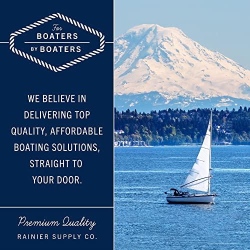 Rainier Supply Co Rainier Supply Co. Boat Anchor Line - 100 ft x 3/8 inch Anchor Rope - Double Braided Nylon Anchor Boat Rope with 316SS Thimble and Heavy Duty Marine Grade Snap Hook - Black