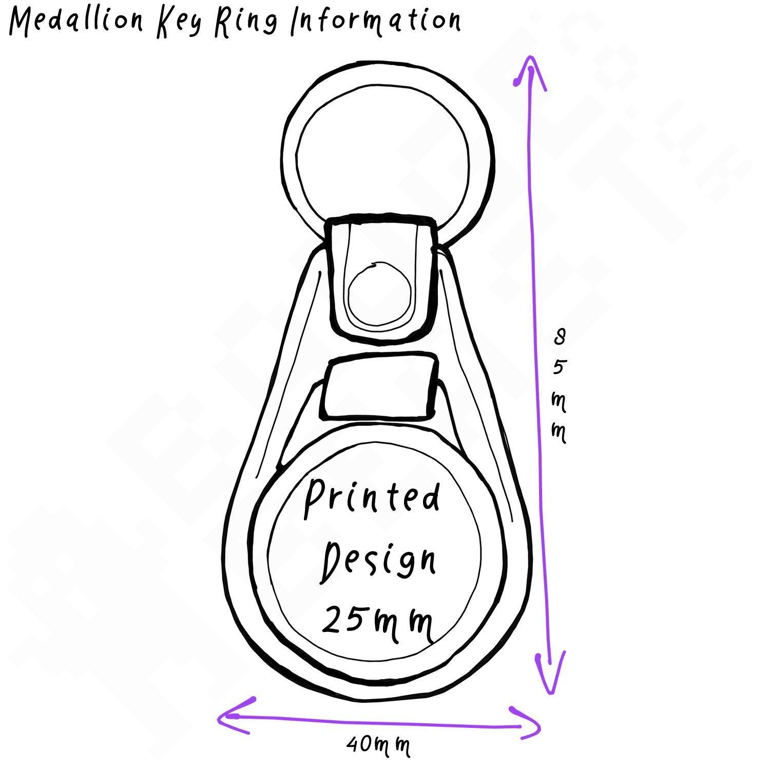 BadgeBeast.co.uk I Love Afros - Red Plastic Medallion Key Ring