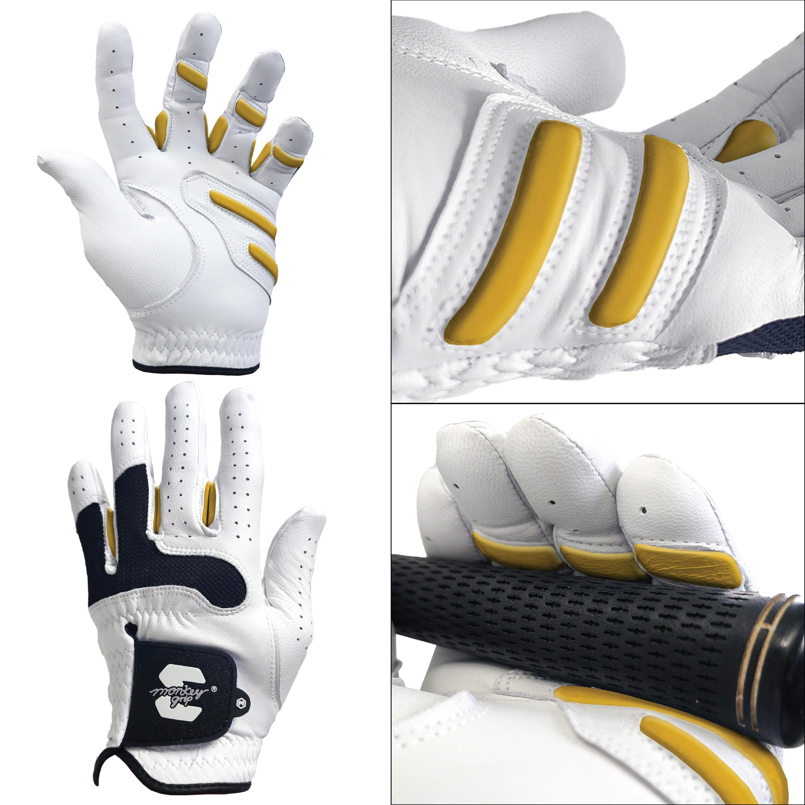 MONKEY GRIP MONKEY GRIP Golf Glove Bearing Capacity Non silp No Slice pad Premium Lether Power Pad Left Hand (Man-X_Large)