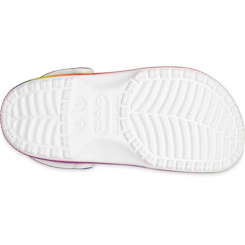 Crocs Crocs Unisex-Adult Classic Graphic Clogs, Rainbow, 14 Women/12 Men