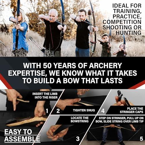 Southwest Archery Spyder XL Takedown Recurve Bow and Arrow Set ? 64\" Recurve Hunting Bow ? Right & Left Hand ? Draw Weights in 30-55 lbs ? USA Based Company ? Perfect for Beginner to Intermediate SpyderXL-40L-WS