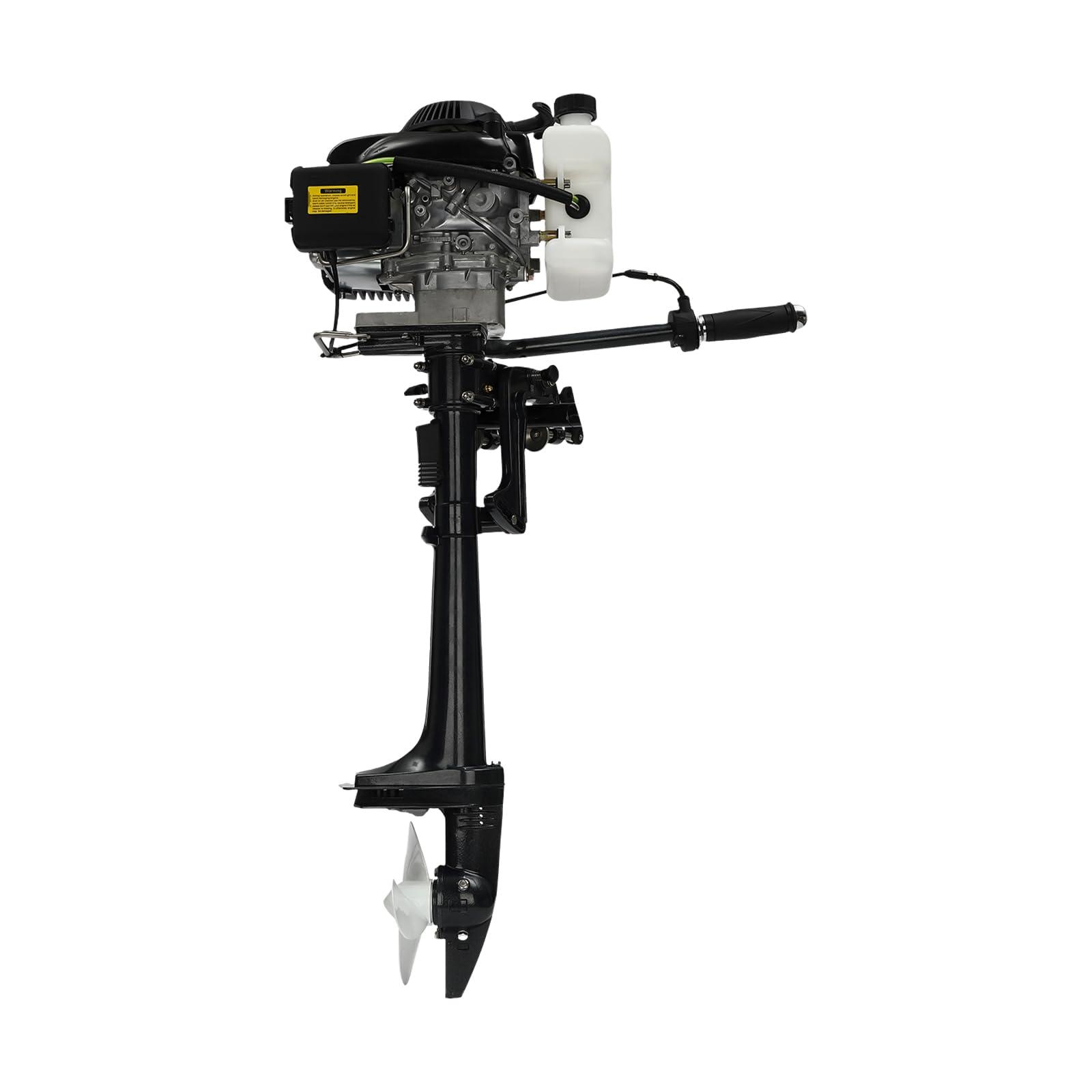 TBVECHI TBVECHI Outboard Motor, 4 Stroke 3 HP Outboard Trolling Motor, Air Cooling Gasoline Heavy Duty Fishing Boat Engine for Fishing Aquaculture Outdoor