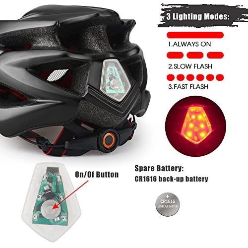 Basecamp Basecamp Bike Helmet for Men Women with LED Safety Light Removable Sun Visor Lightweight Bicycle Helmet Adjustable Breathable Mountain & Road Cycling Helmets for Adult (BC-10)