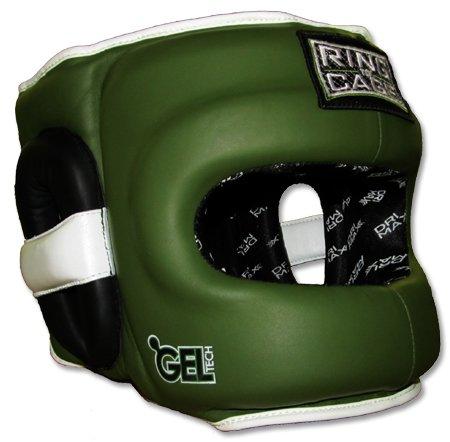 Ring to Cage Deluxe Full Face GelTech Sparring Headgear for Boxing, Muay Thai, MMA, Kickboxing (Regular, Black/Red)