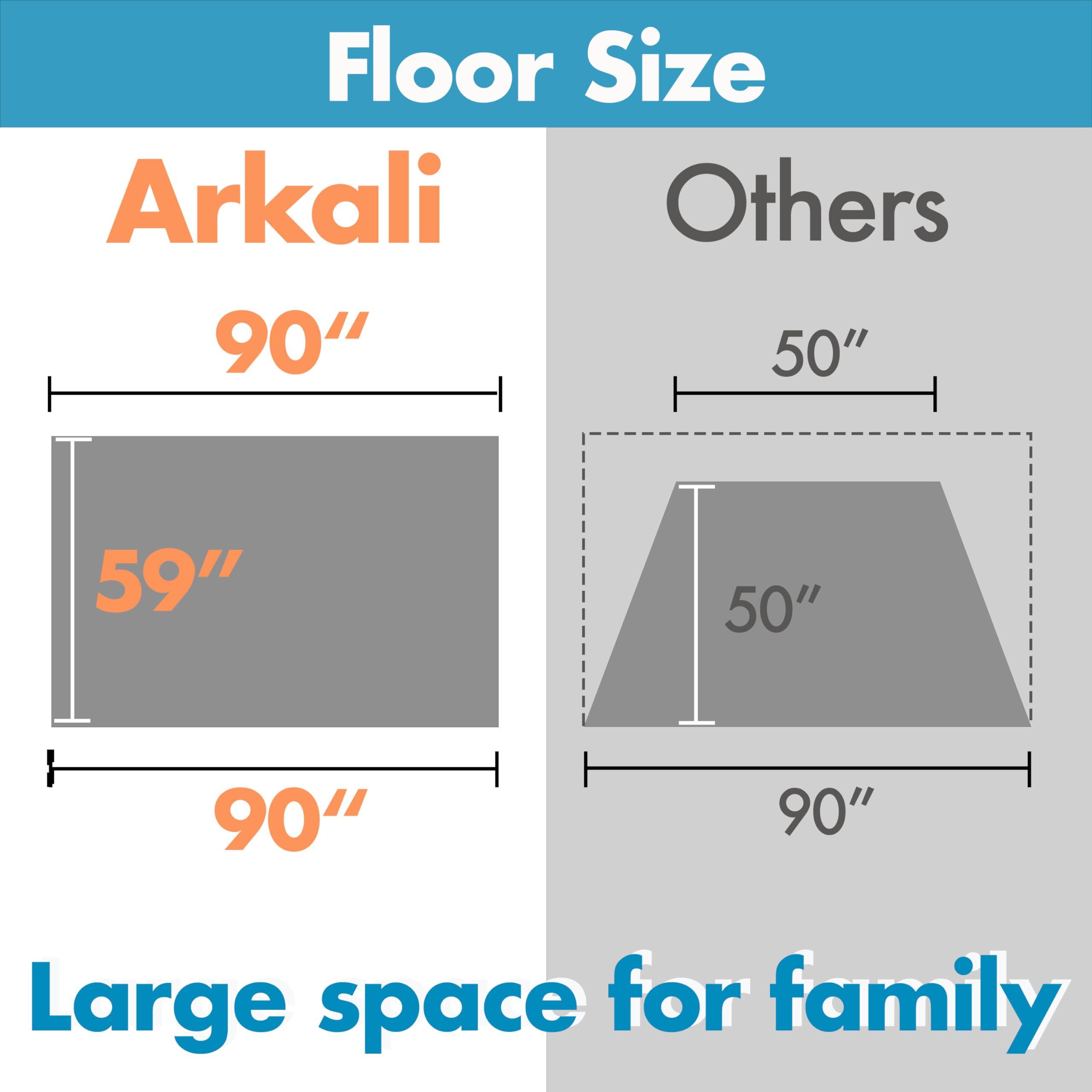 Arkali Arkali Beach Sun Shade Pop Up, Easy Pop Up Sun Shelter, Removable Floor Instant Beach Tent, UPF 50+, Size XL for Family 3 to 4 People, Orange